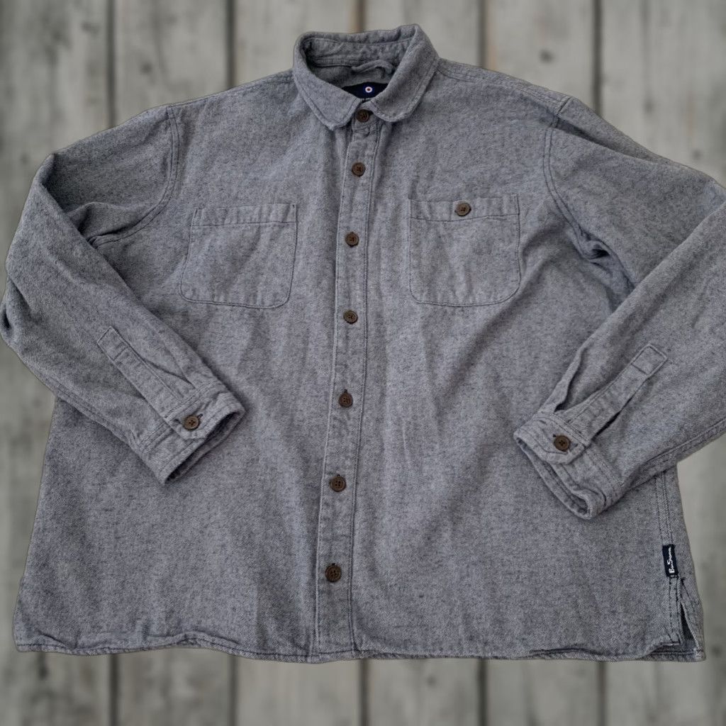 Ben Sherman Ben Sherman Shacket Men 2XL Shirt Jacket Gray Pockets Heavyweight Cotton Button Size US XXL / EU 58 / 5 - 1 Thumbnail