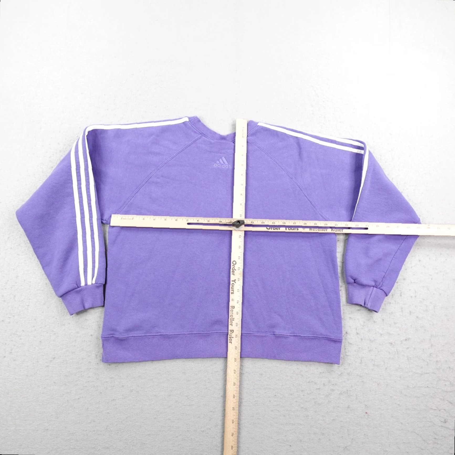 Adidas VINTAGE Adidas Sweatshirt Womens Medium Purple Crewneck Pullover 90s Graphic Print Logo Sweatshirt Size M / US 6-8 / IT 42-44 - 6 Thumbnail