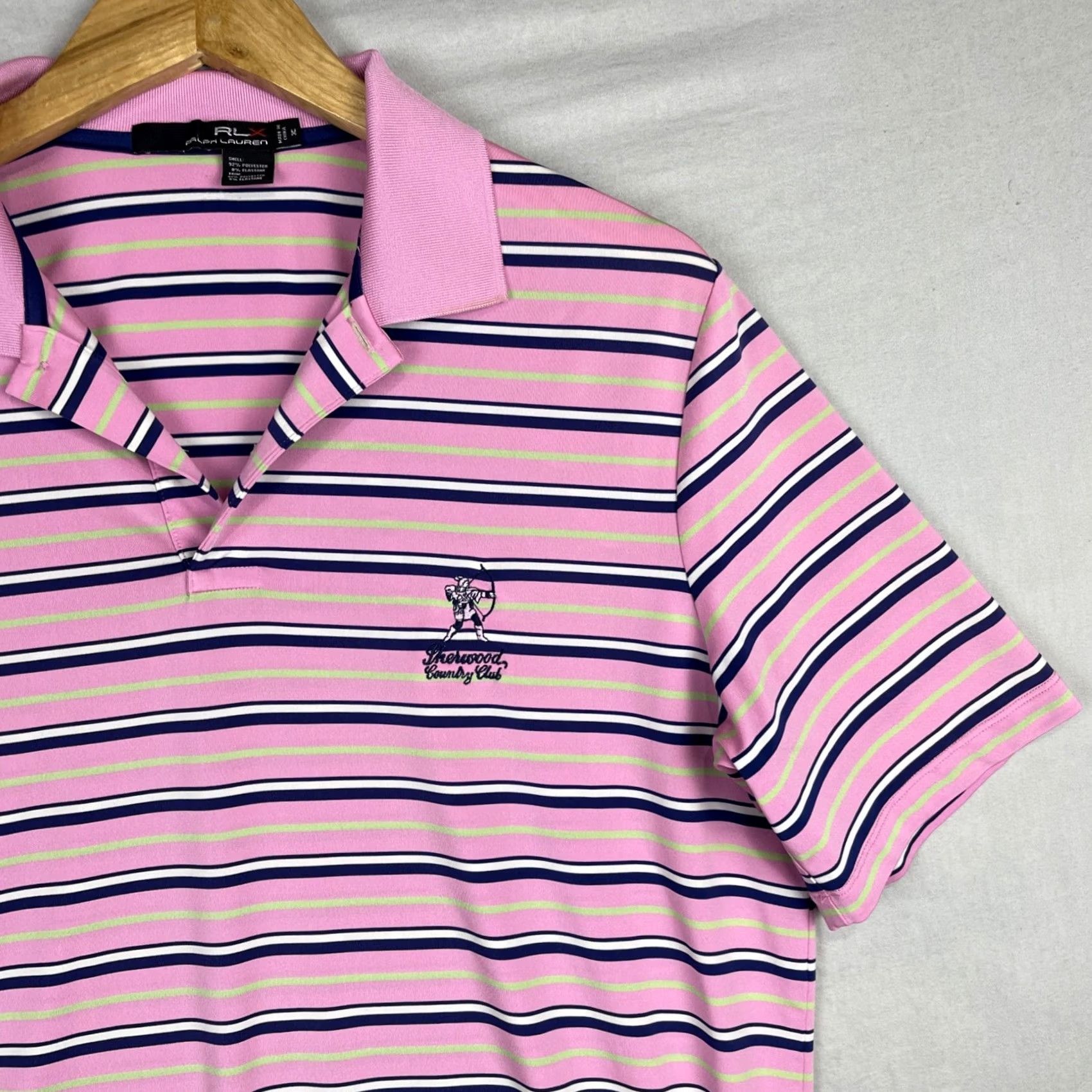 RLX Ralph Lauren RLX Ralph Lauren Shirt Mens Medium Polo Sherwood Country Club Stripes Pink Golf Boy? Size US M / EU 48-50 / 2 - 3 Thumbnail