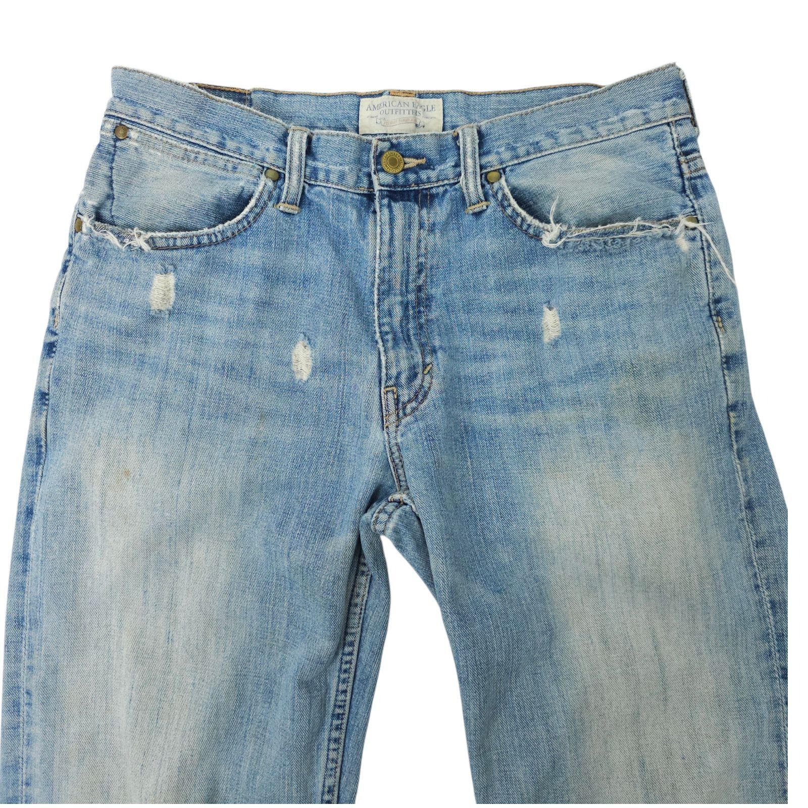 American Eagle Outfitters American Eagle Straight Leg Jeans 31x32 (Fit 31x31.5) Distre Size US 31 - 11 Thumbnail