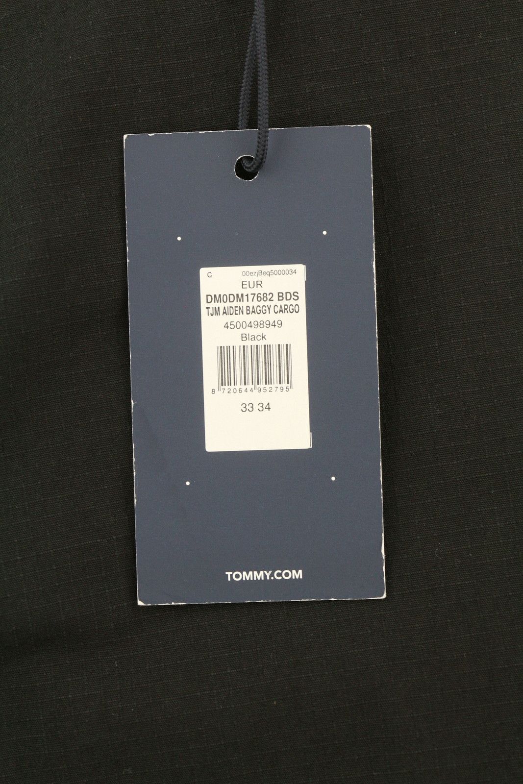 Tommy Hilfiger AIDEN BAGGY CARGO W33/L34 Black Textured Zip Trousers 85170 Size US 33 - 6 Thumbnail