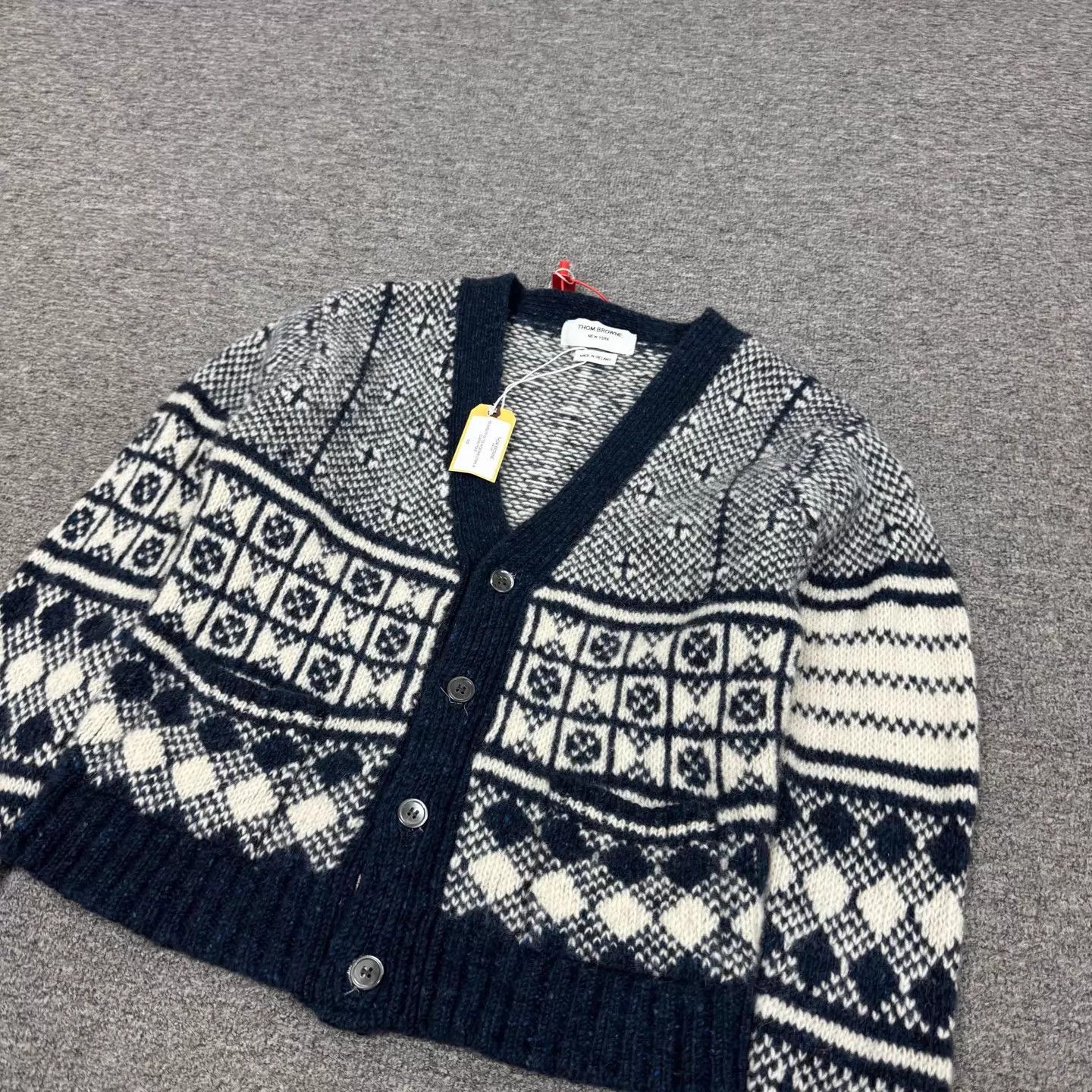Thom Browne TB Fair Isle 4-Bar Wool Mohair Cardigan Size 1 New Size US S / EU 44-46 / 1 - 3 Thumbnail
