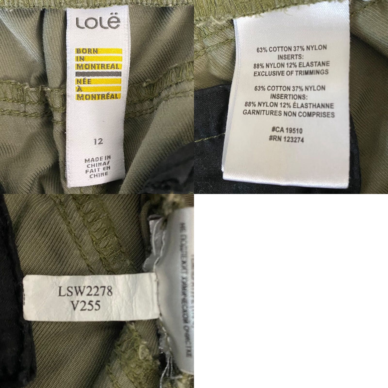 Vintage Lolë Athletic Jogger Pants Womens 12 Olive Green Slim Fit Stretch Elastic Waist Size 34" / US 12 / IT 48 - 8 Thumbnail