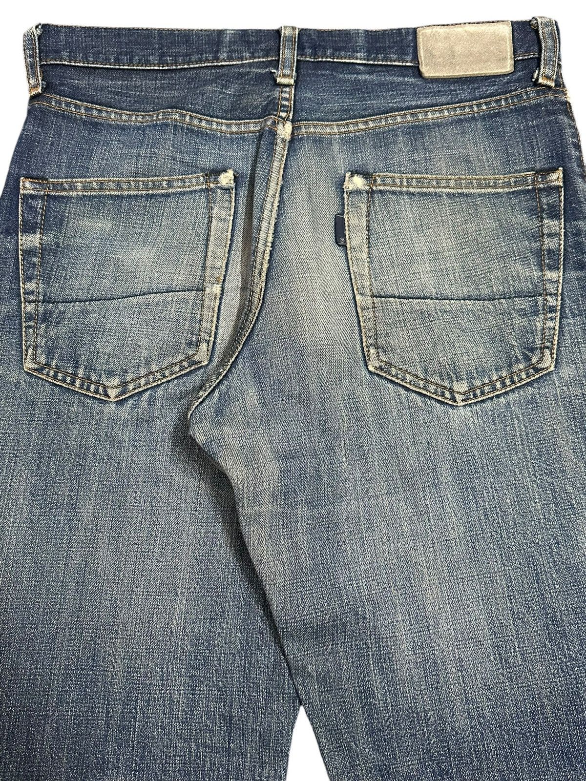 ABAHOUSE Vintage Japanese Abahouse Blue Wash Distressed Flare Jeans Size US 31 - 6 Thumbnail