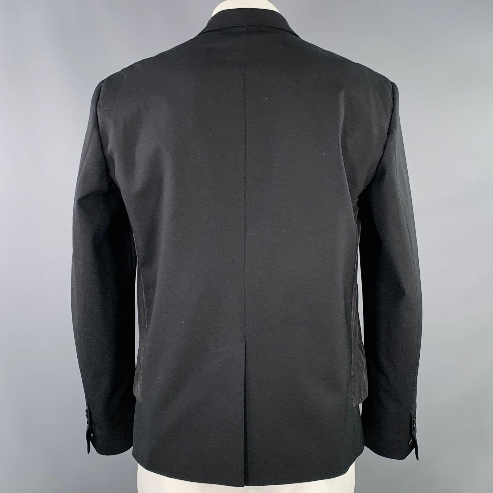 Dsquared2 Size 44 Black Silver Virgin Wool Blend Utility Sport Coat Size 44R - 4 Thumbnail