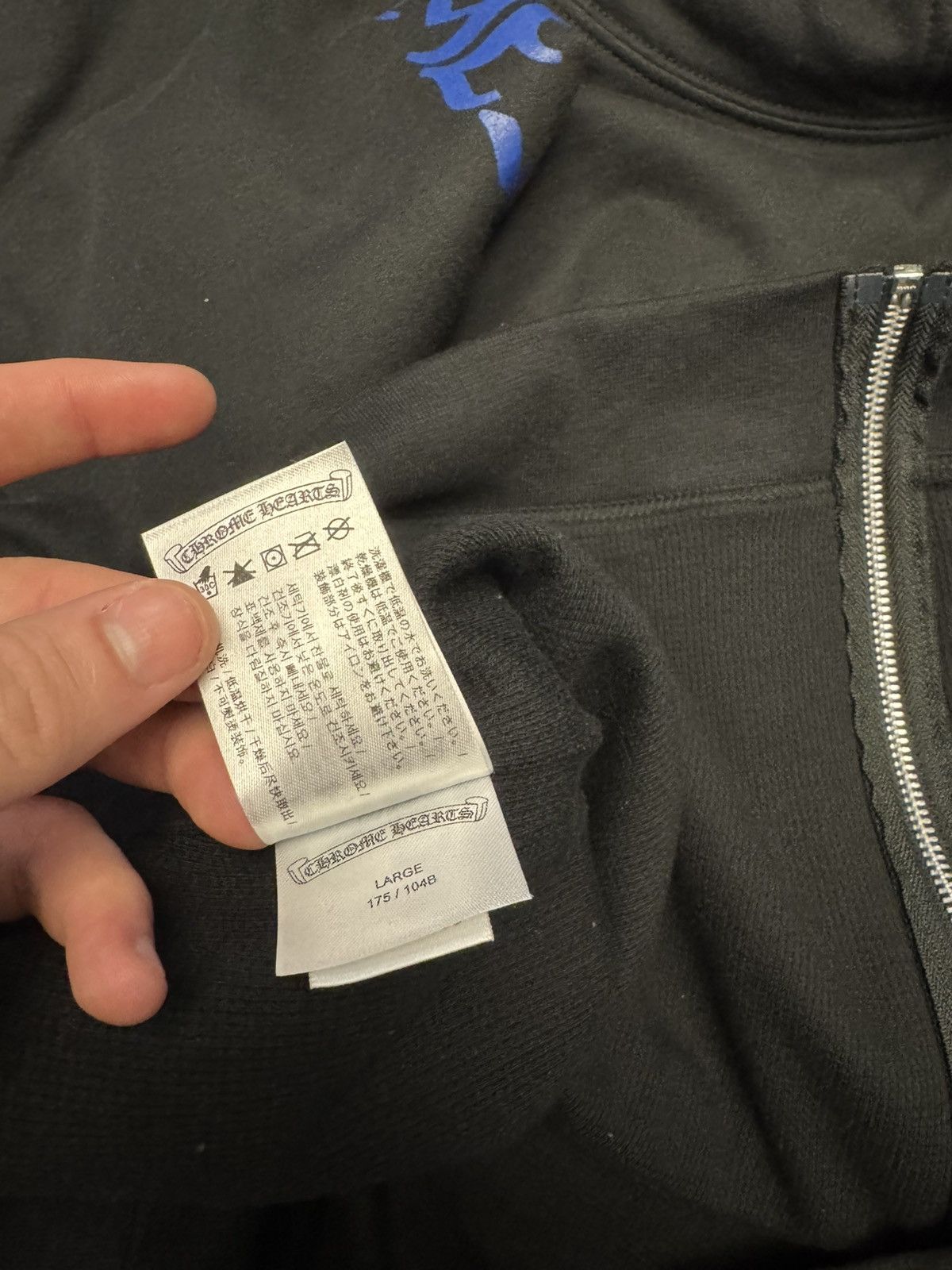 Chrome Hearts Chrome Hearts Thermal Zip Dagger Hoodie (Black/Blue) Size US L / EU 52-54 / 3 - 7 Thumbnail