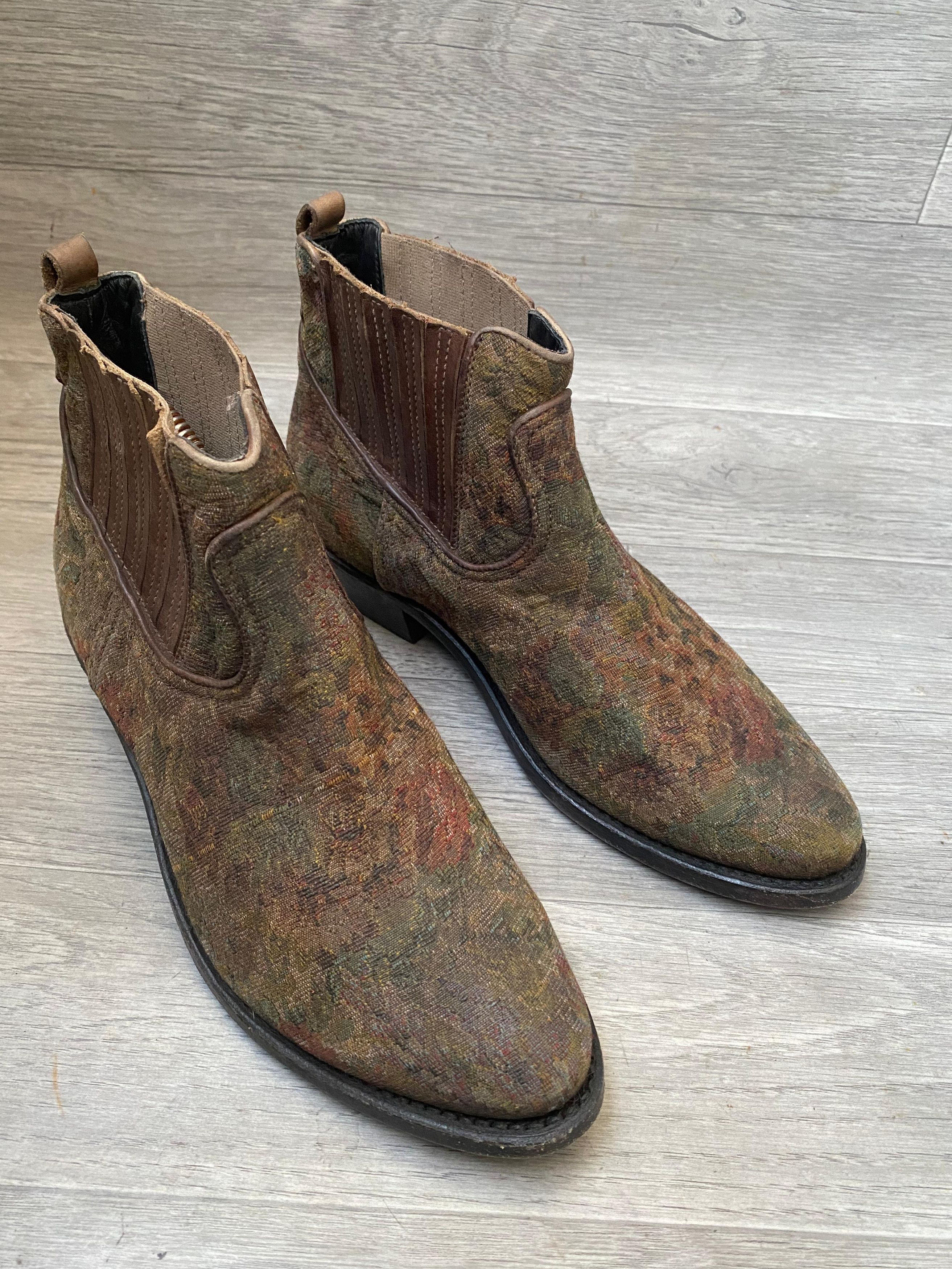 Golden Goose Floral Western Boots Sz 38