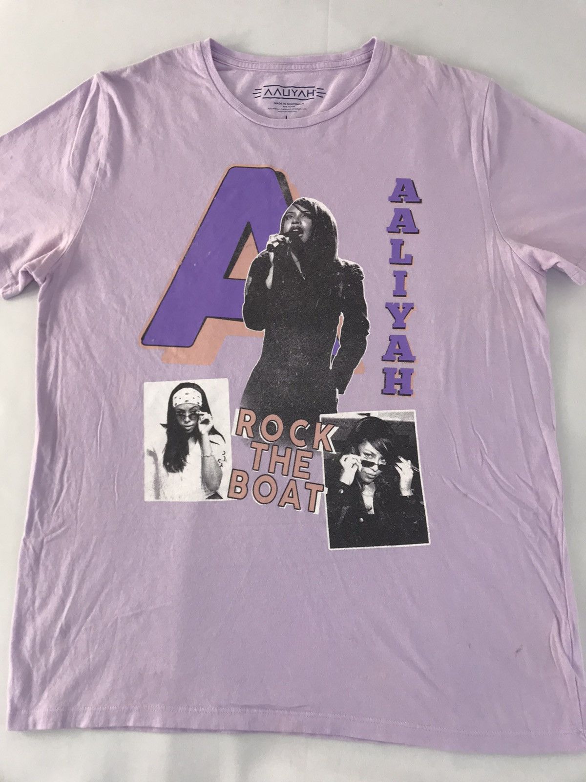 Band Tees Aaliyah Rock The Boat Second Single Album Printed Tee Size US L / EU 52-54 / 3 - 3 Thumbnail