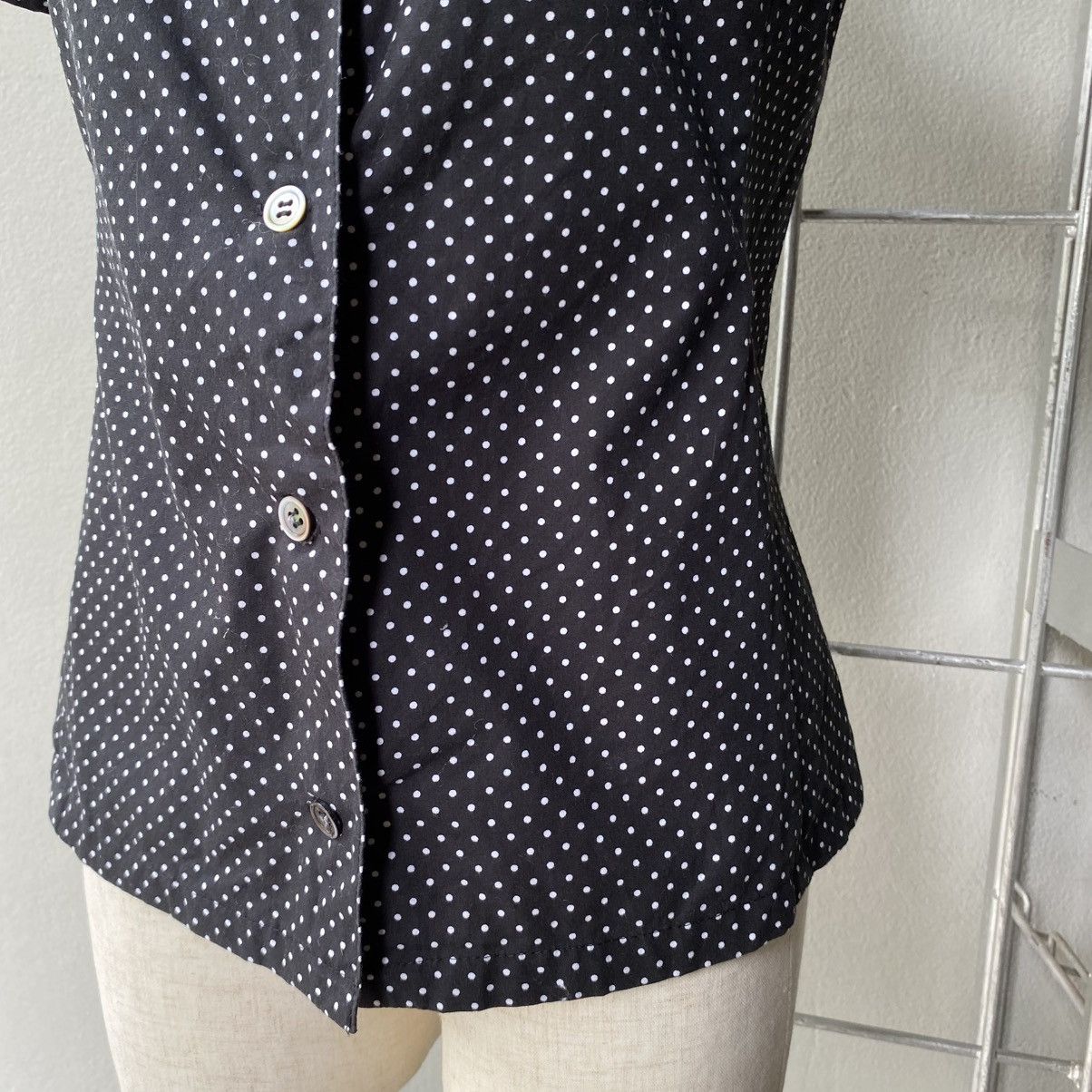 Japanese Brand A/T Black Dot Blouse with Peter Pan Collar Size S / US 4 / IT 40 - 22 Thumbnail