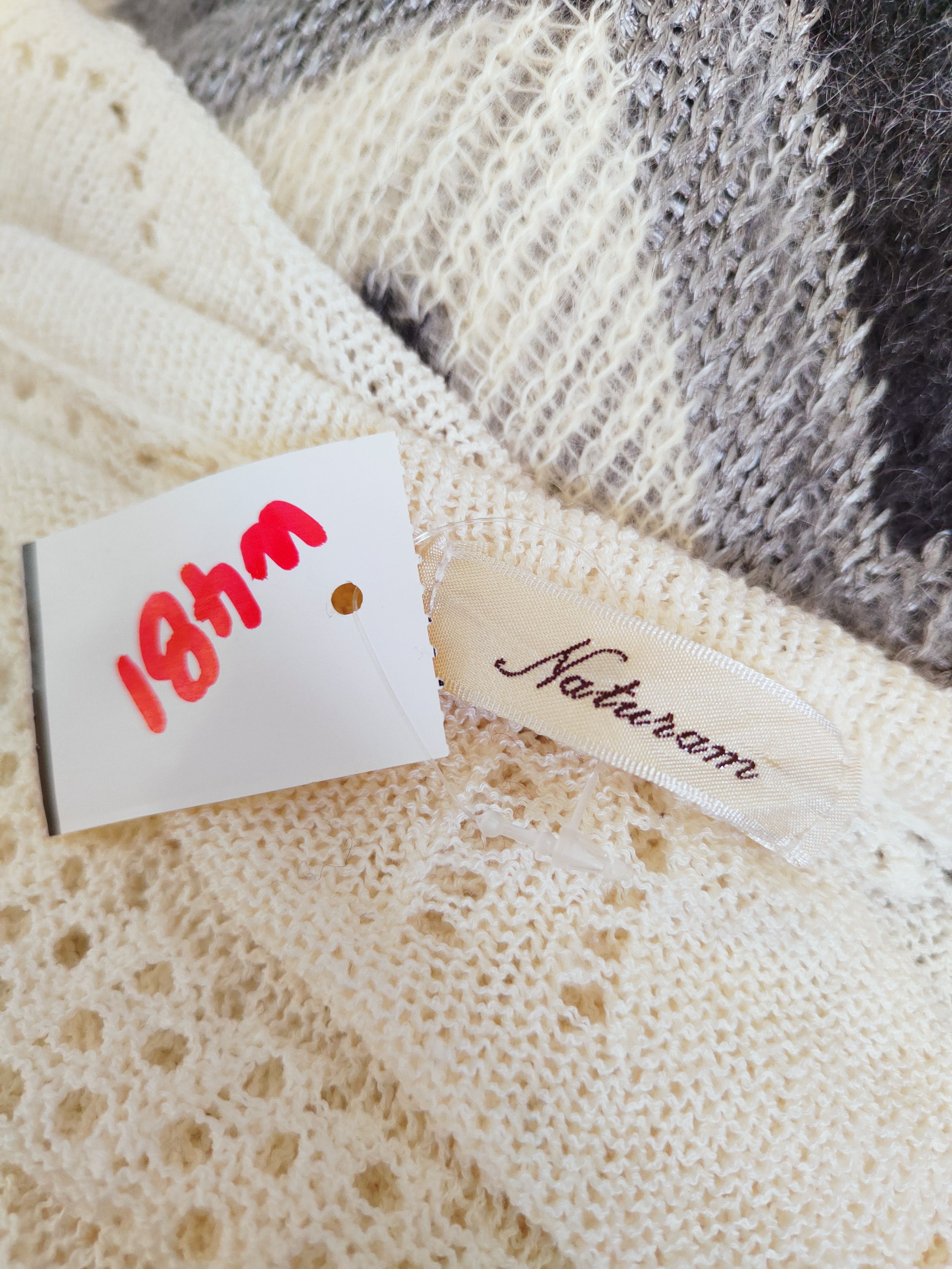 Aran Isles Knitwear × Japanese Brand Naturam Beige Mesh Net Knitwear Cardigan #W481 Size M / US 6-8 / IT 42-44 - 11 Thumbnail