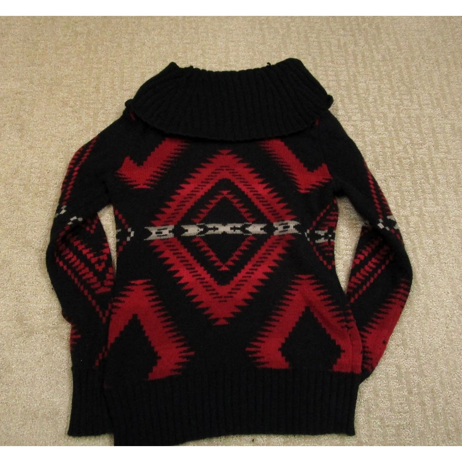 Ralph Lauren Lauren Ralph Lauren Sweater Women Small Black Aztec Turtleneck Pullover Geometric Style 90s? Size S / US 4 / IT 40 - 3 Thumbnail