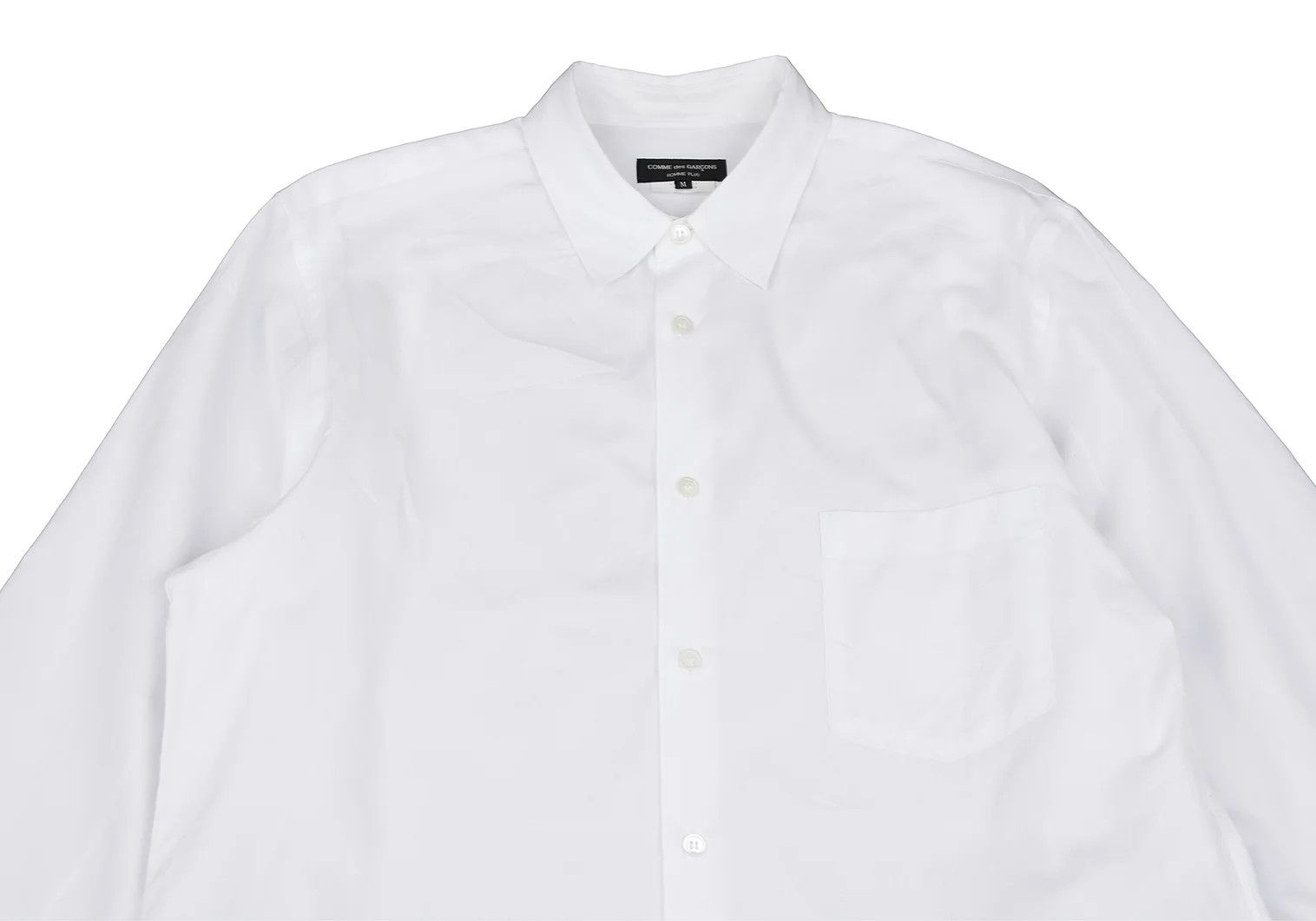 Comme des Garcons Homme Plus Basic Cotton Shirt in White, Size M Size US M / EU 48-50 / 2 - 2 Thumbnail