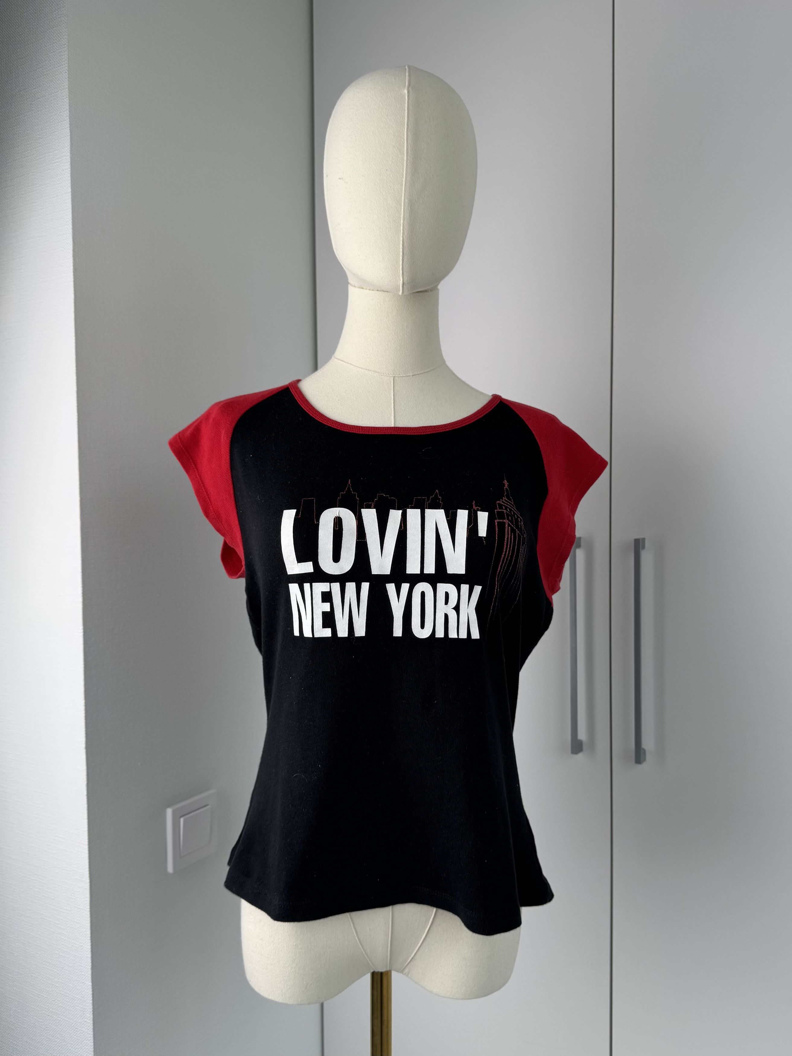 Vintage Women Black Graphic T Shirt Y2K Vintage New York Print Size XL / US 12-14 / IT 48-50 - 1 Thumbnail