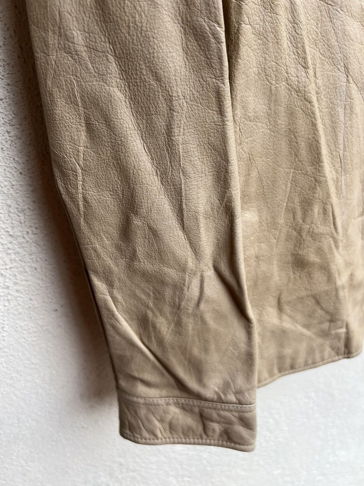 Leather Vintage Kazutaka Kato KAKA Fade Patina Cowhide Leather Shirt Size US M / EU 48-50 / 2 - 14 Thumbnail