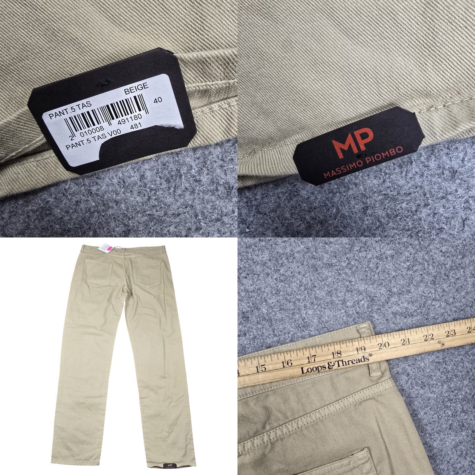 MP Massimo Piombo Massimo Piombo Alex 5 Pockets Jeans Mens Beige Denim Straight Italy New 34x34 Size US 40 / EU 56 - 8 Thumbnail