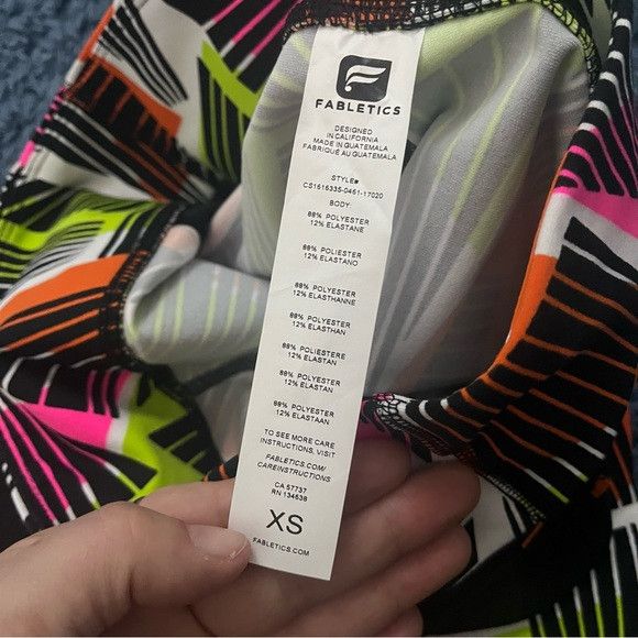 Fabletics Fabletics Black Orange pink green neon capri leggings Size 24" / US 00 / IT 34 - 3 Thumbnail