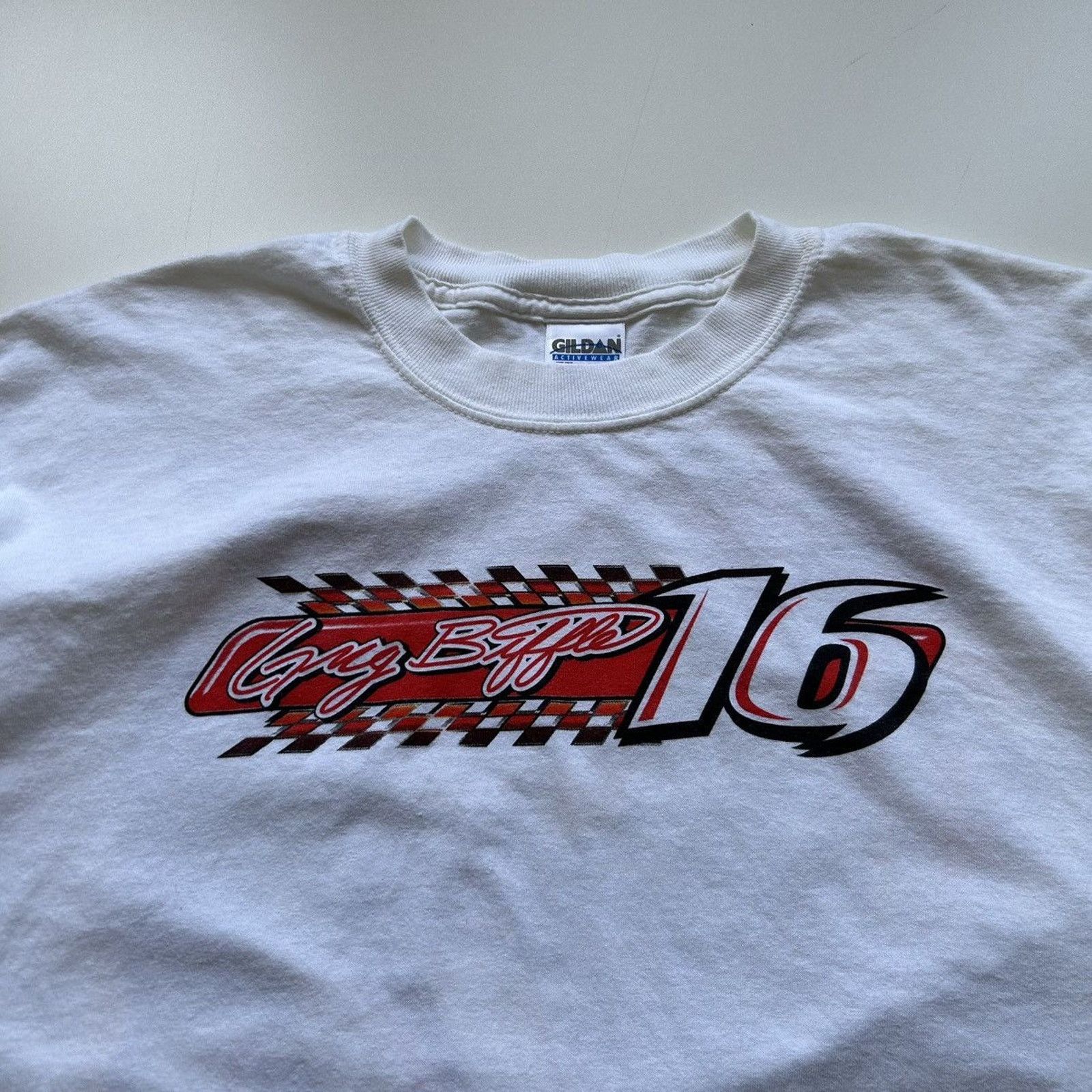 Gildan Vintage Y2K NASCAR Racing Art T Shirt XL Gildan White Rare Size US XL / EU 56 / 4 - 4 Thumbnail