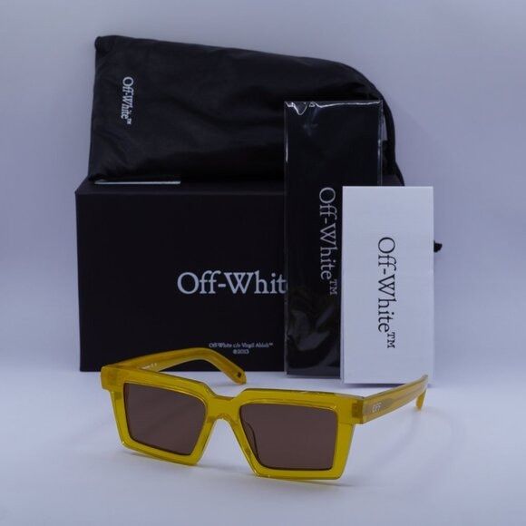 Off-White Off-White OERI142 WINDSOR 1864 Sunglasses Yellow Square Size ONE SIZE - 1 Thumbnail