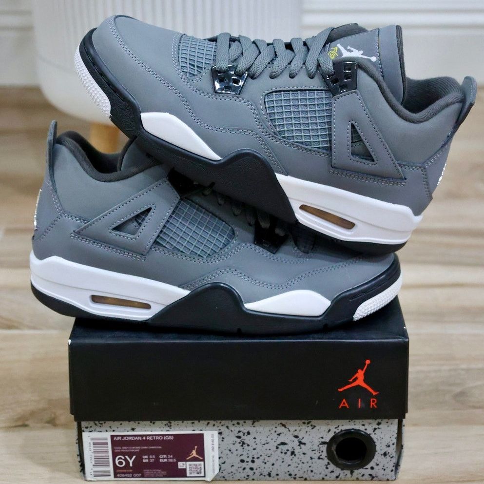 Nike Jordan 4 Retro Cool Grey 2019 GS Size 6Y 408452-007 Size US 6 / EU 39 - 5 Thumbnail
