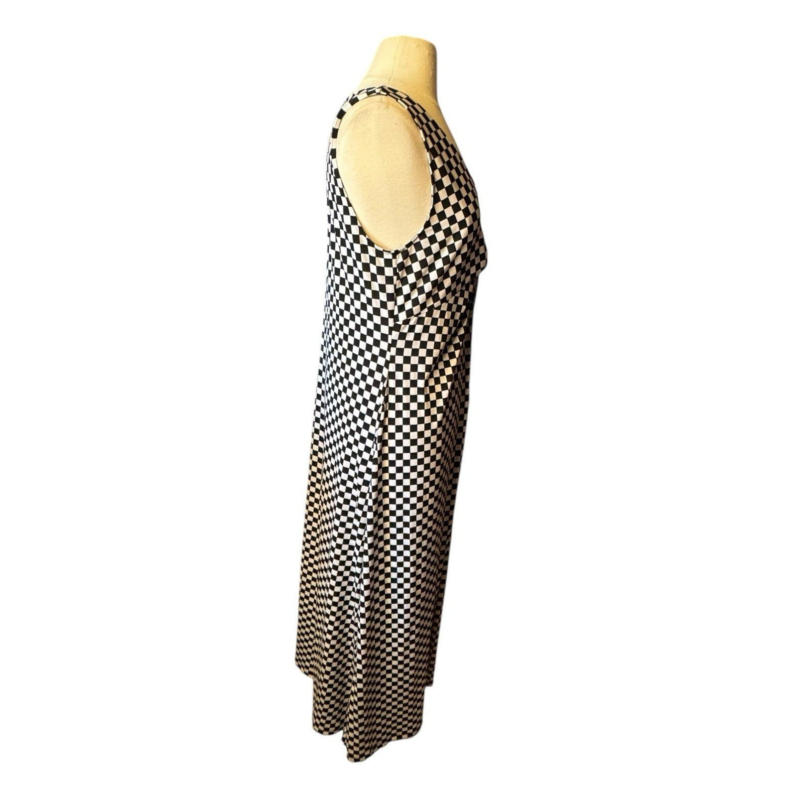 Other Ellen Tracy Checkerboard Race Flag NASCAR Maxi Dress XL Size XL / US 12-14 / IT 48-50 - 6 Thumbnail