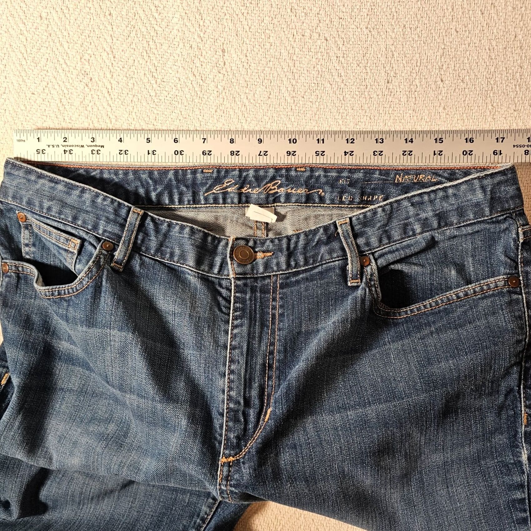 Eddie Bauer Eddie Bauer Jeans Women 16 Blue Dark Wash Straight 5-Pocket Denim Natural Fit Size 38" / US 16 / IT 52 - 5 Thumbnail