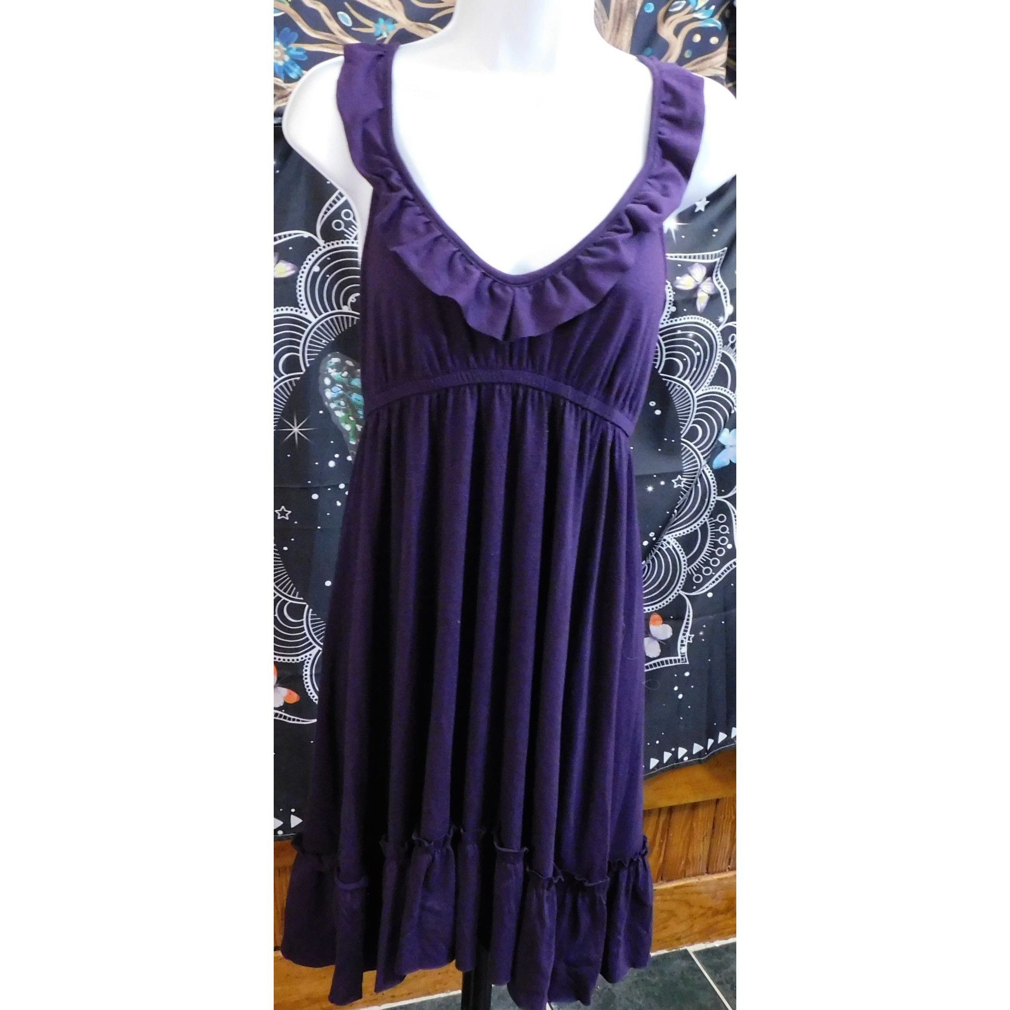 Other Cover Me Purple Ruffled Sleeveless Mini Dress Size S / US 4 / IT 40 - 3 Thumbnail