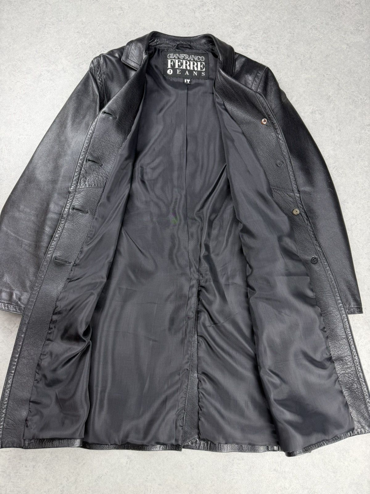 Gianfranco Ferre Vintage Gianfranco Ferre Leather Black Coat Jacket Unisex Size US S / EU 44-46 / 1 - 9 Thumbnail