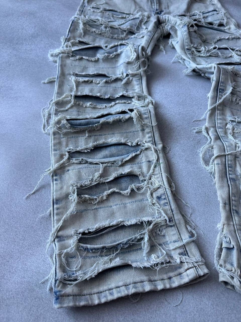 Jean Washed Stacked Distressed Ripped Skinny Jeans Size US 36 / EU 52 - 7 Thumbnail