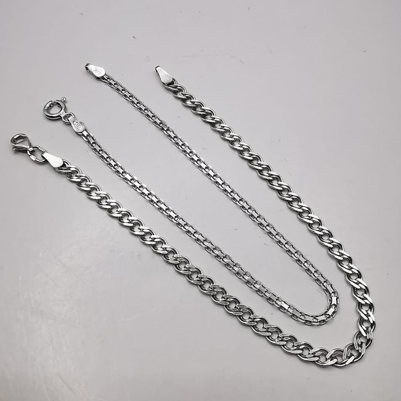 Sterling Silver Lot of 2 Vintage Sterling Silver 925 Bracelet 18.5cm Size ONE SIZE - 8 Thumbnail