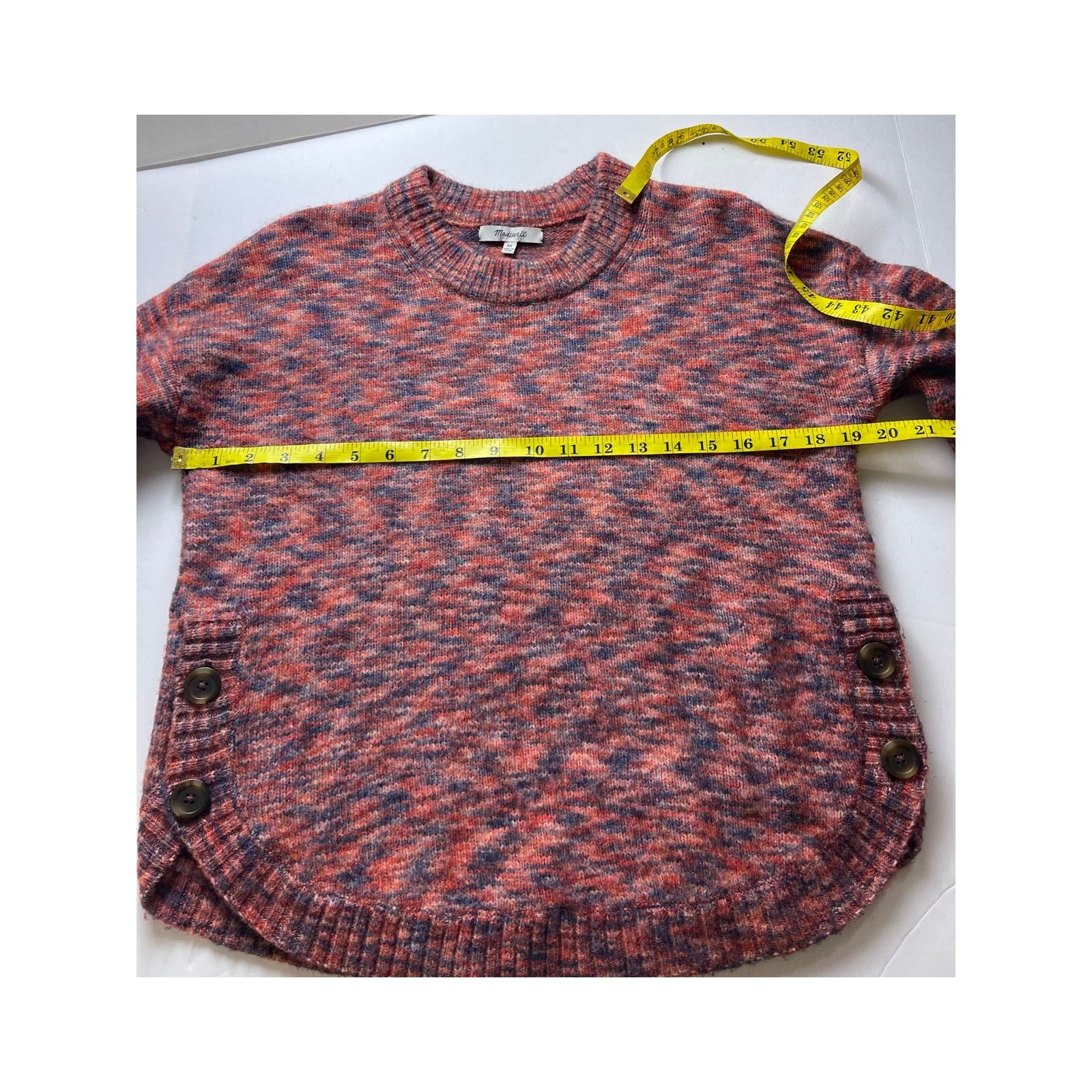 Madewell Madewell Space Dye Side Button Crewneck Sweater - Size XS Size XS / US 0-2 / IT 36-38 - 4 Thumbnail