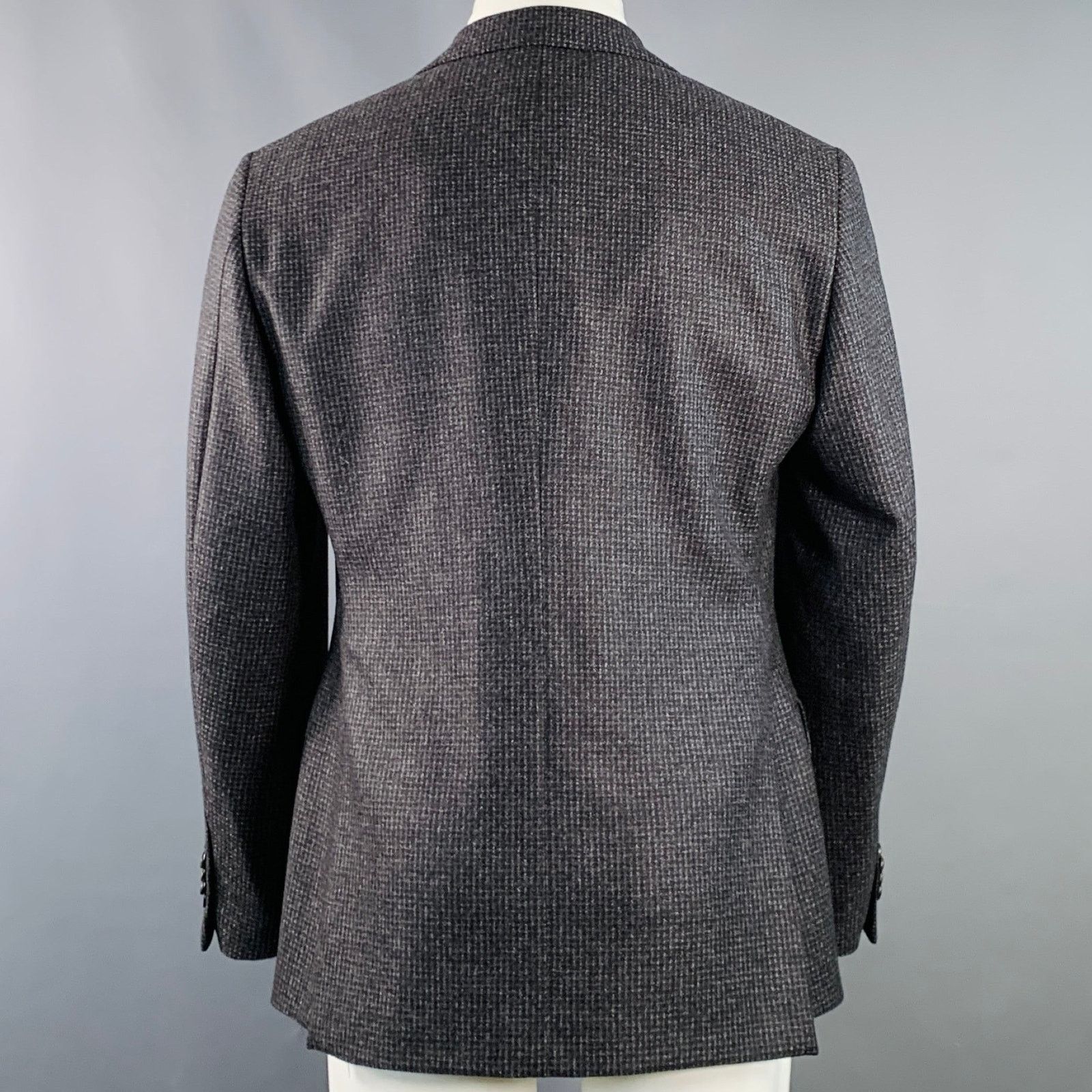 Other LUIGI BIANCHI Grey Charcoal Checkered Notch Lapel Sport Coat Size 40R - 5 Thumbnail