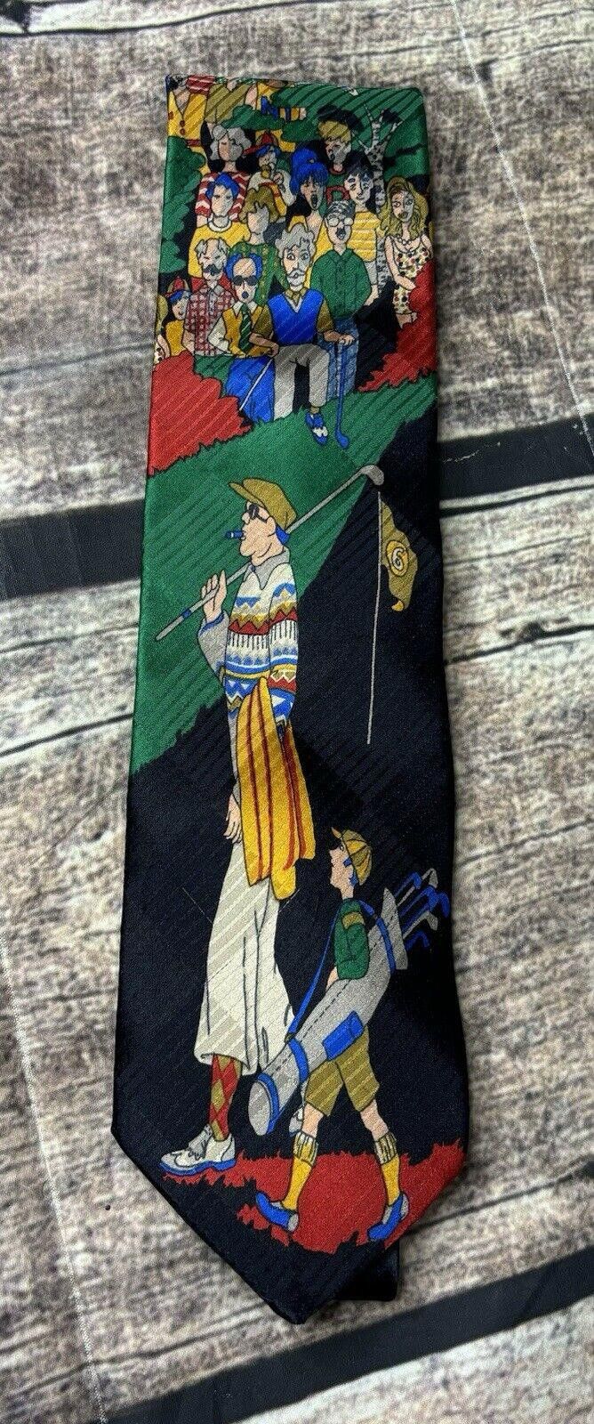 Pierre Balmain Pierre Balmain Couture Silk Men's Neck Tie Golf Crowd VTG Size ONE SIZE - 1 Thumbnail