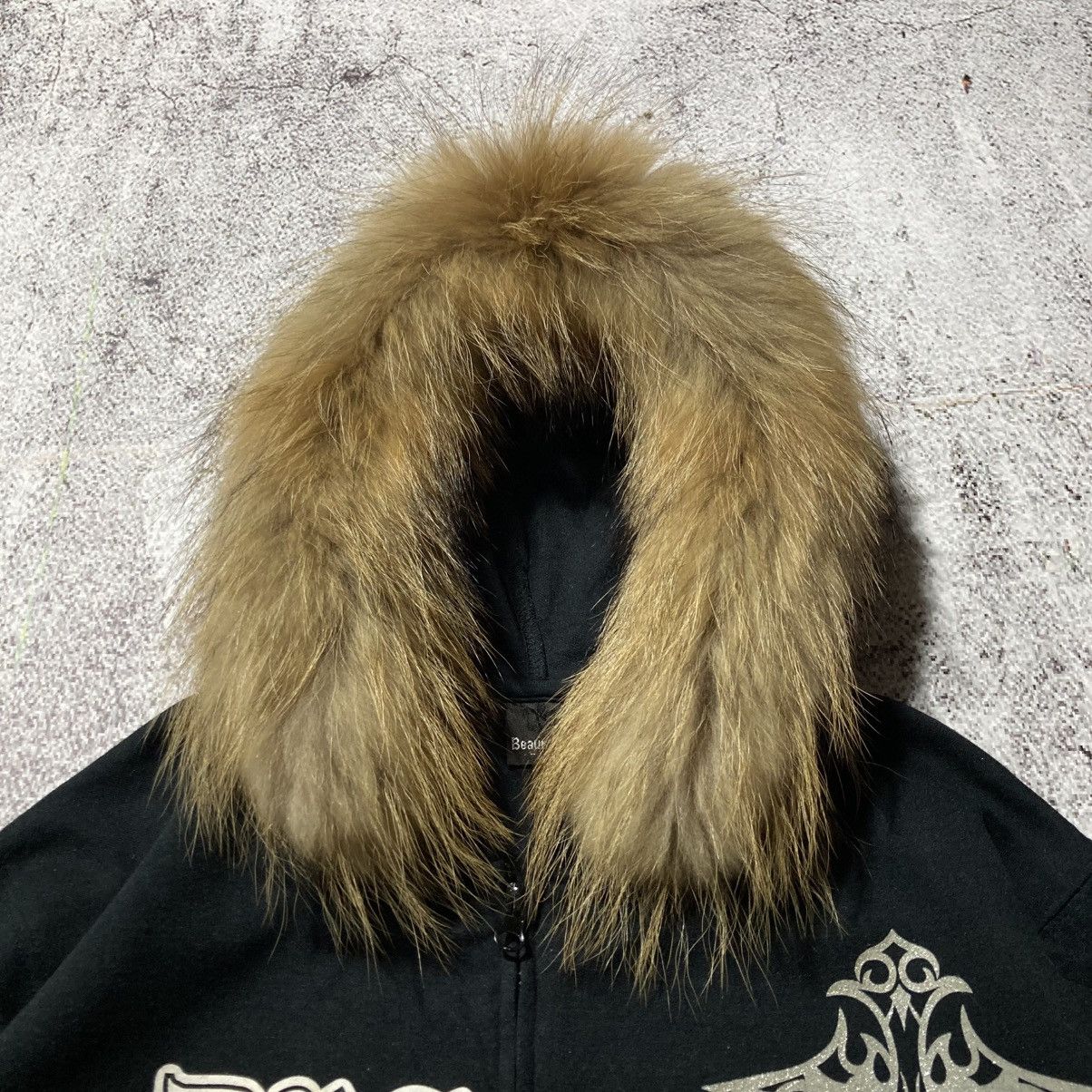 Japanese Brand 2000s Beaumere Dagger Poem Grunge Punk Style Fur Ziphoodie Size US L / EU 52-54 / 3 - 7 Thumbnail
