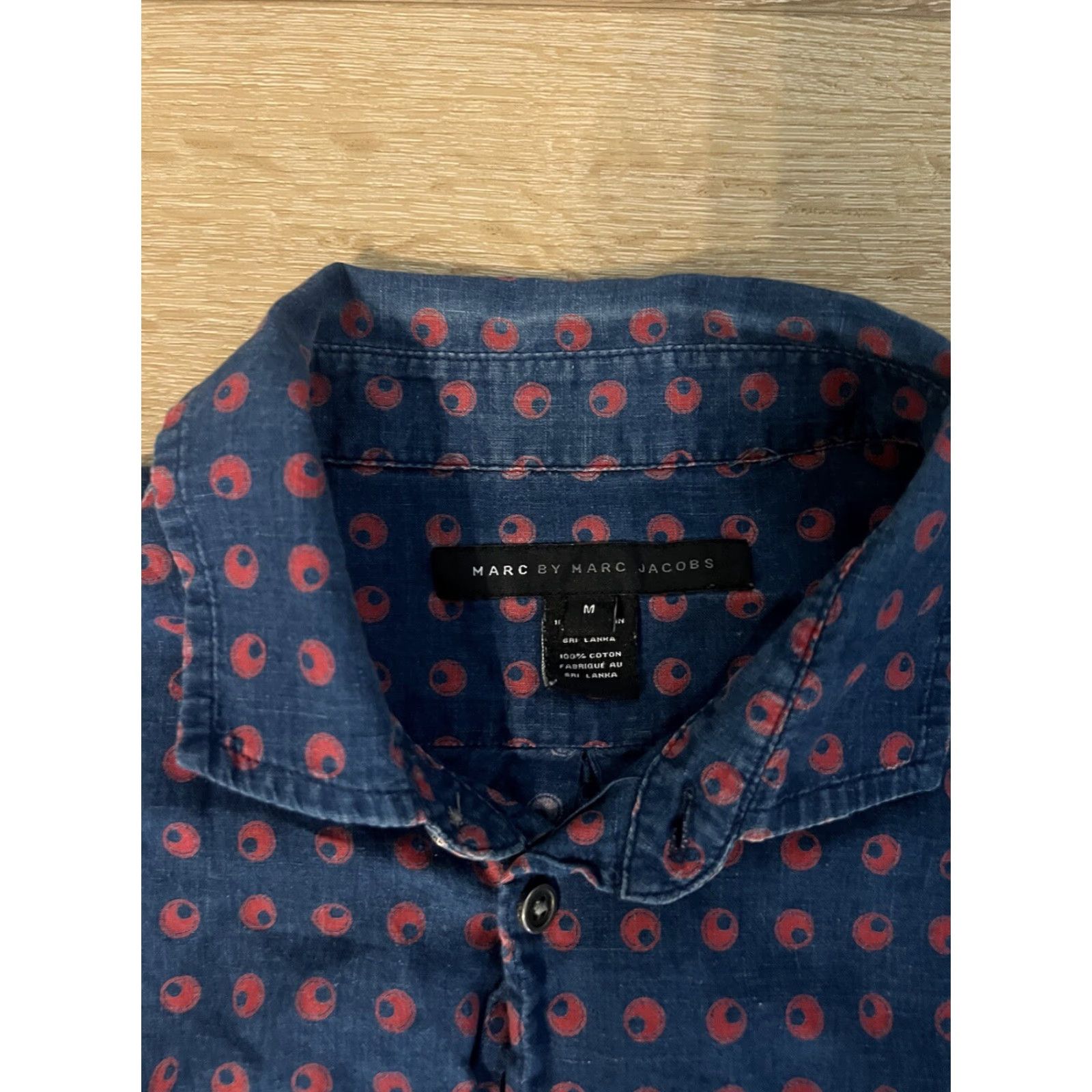 Marc Jacobs Marc By Marc Jacobs Mens Blue Short Sleeve Button-Up Size M Size US 31 - 3 Thumbnail