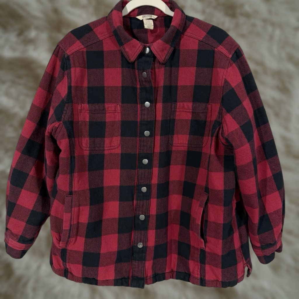 CO DULUTH Flapjack Flannel Jacket Womens 2XL Buffalo Plaid Quilted Red Buffalo Plaid Jacket Womens 2XL Red Quilted Flannel Jacket Size XXL / US 16-18 / IT 52-54 - 1 Thumbnail