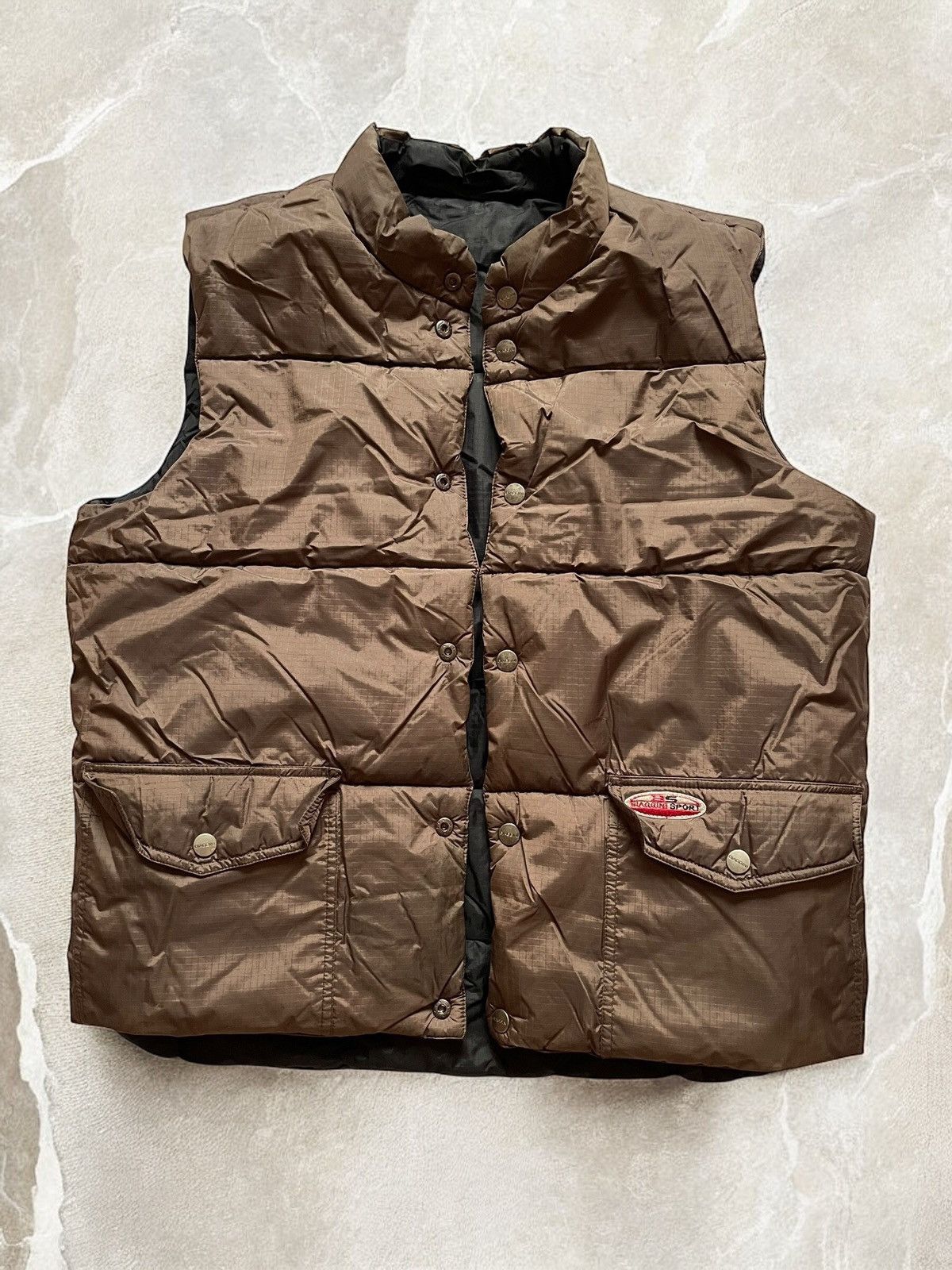 Other × Vintage VINTAGE TWO SIDED PUFFER DOWN VEST BUTTONS NYLON Y2k avant Size US L / EU 52-54 / 3 - 2 Thumbnail