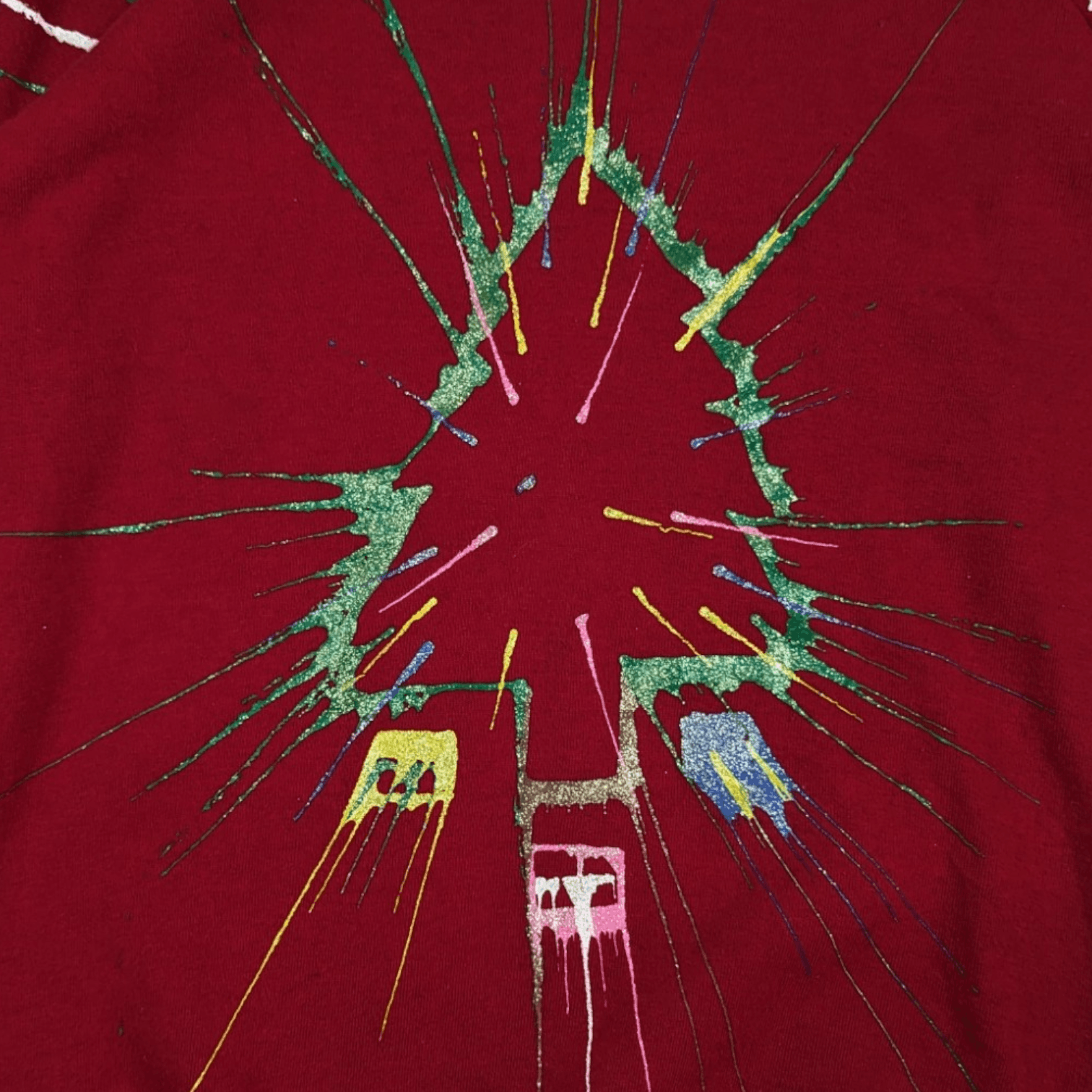 Vintage Vintage 90's CHRISTMAS TREE Art Paint Custom Sweatshirt Size US M / EU 48-50 / 2 - 5 Thumbnail