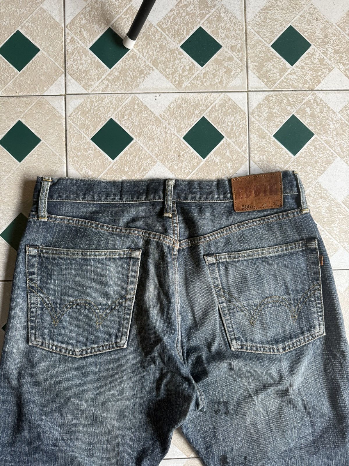 Edwin 90’s EDWIN 505ZX RARE JAPANESE POCKET LOGO RETRO DENIM PANTS Size US 34 / EU 50 - 4 Thumbnail
