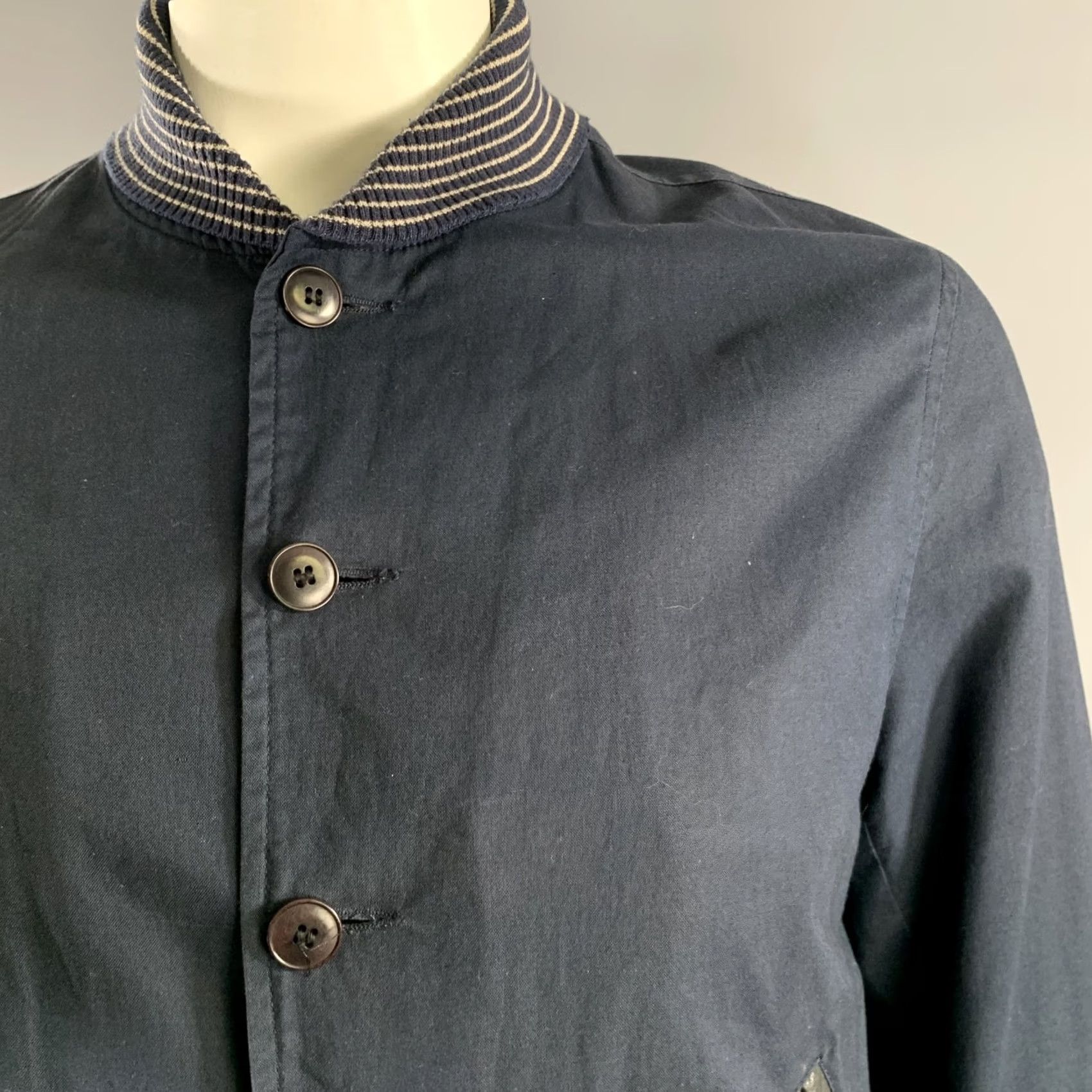 Golden Bear GOLDEN BEAR Navy Cotton Bomber Jacket M Size Mens Jacket Size US M / EU 48-50 / 2 - 2 Thumbnail