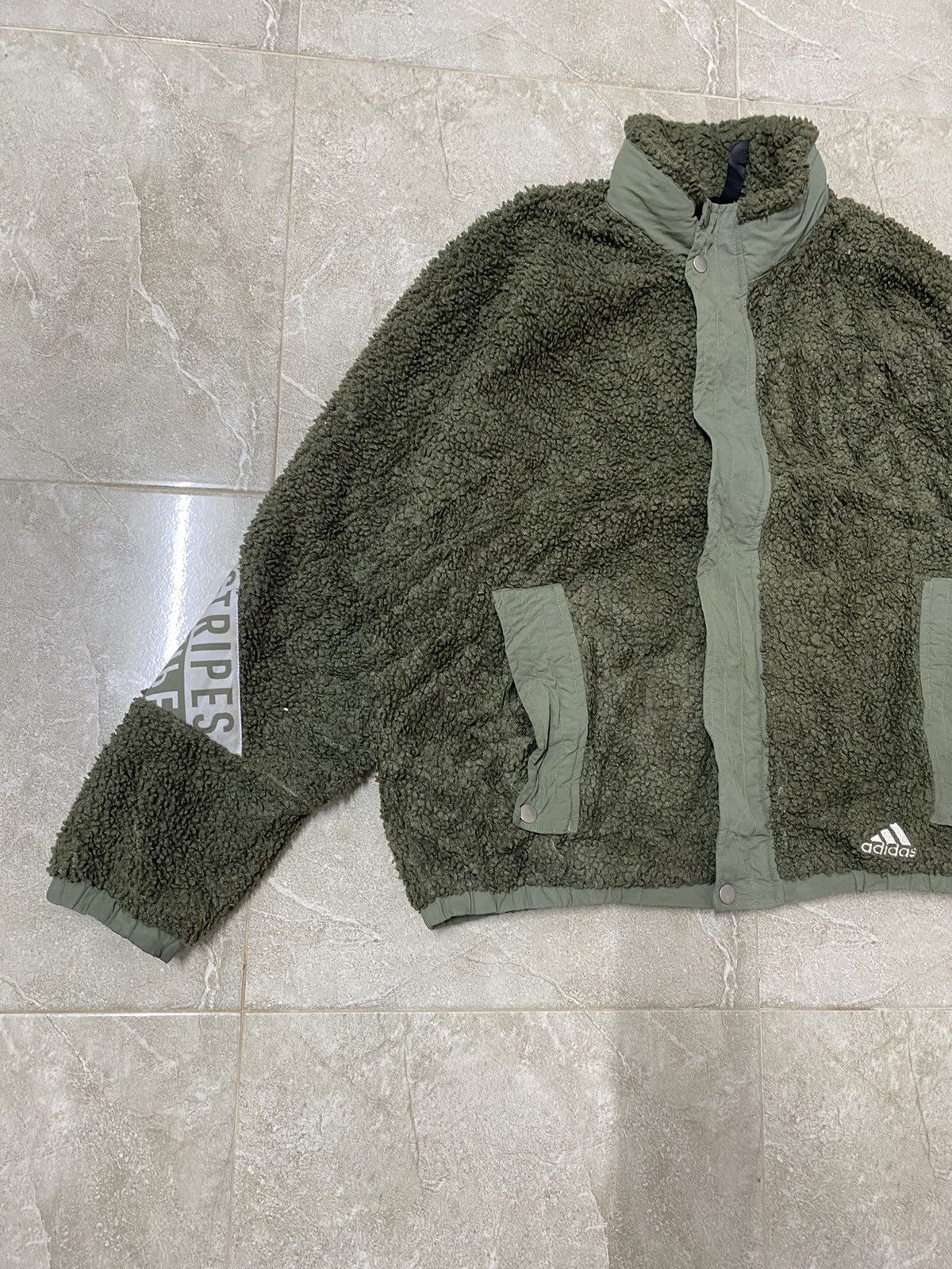 Adidas Adidas Fleece Sherpa Baggy Zipper Jacket Size US M / EU 48-50 / 2 - 8 Thumbnail