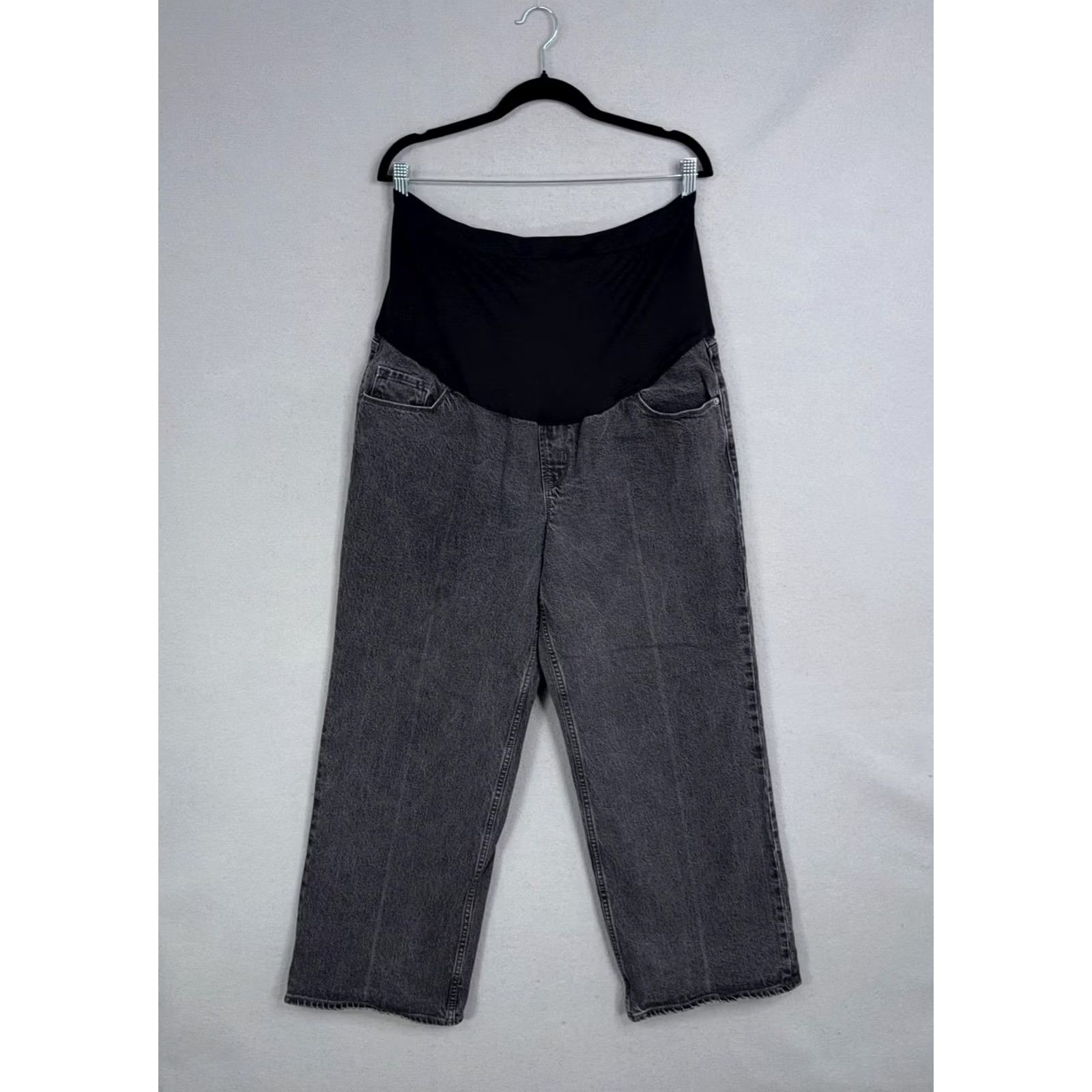 Old Navy Old Navy Jeans Maternity 16 Gray High Rise Wide Leg Charcoal Wash Denim Womens Size 38" / US 16 / IT 52 - 2 Thumbnail