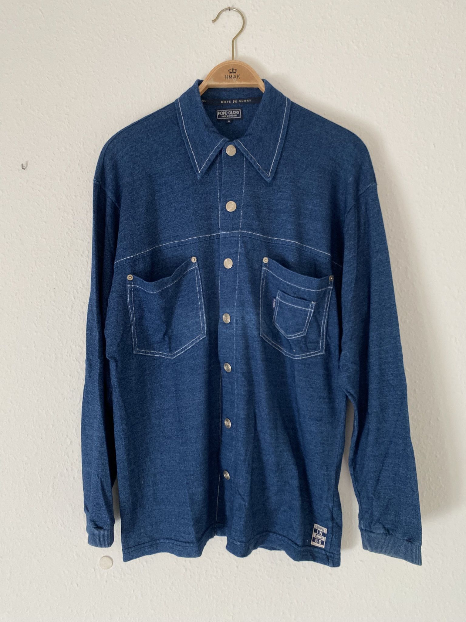 Vintage 2/M - Indigo Knit Shirt - Made in England Size US M / EU 48-50 / 2 - 1 Thumbnail