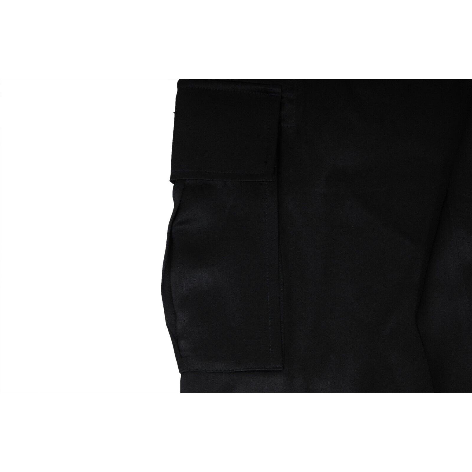Versace Cargo Pocket Pants IT 50 Black Silk Trousers Size US 34 / EU 50 - 5 Thumbnail