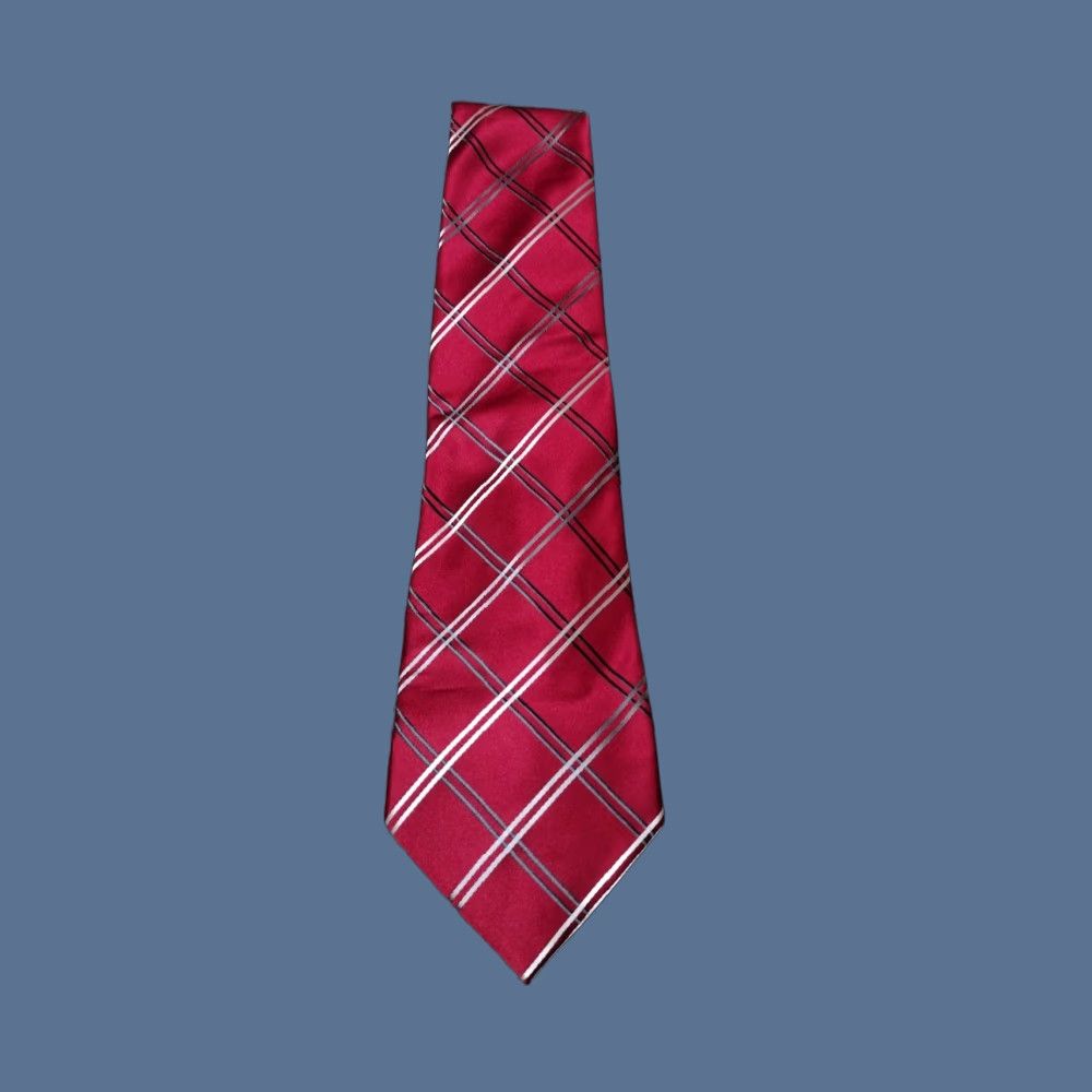 Vintage DONALD J TRUMP Striped Red Tie Mens Silk Pattern Size ONE SIZE - 1 Thumbnail