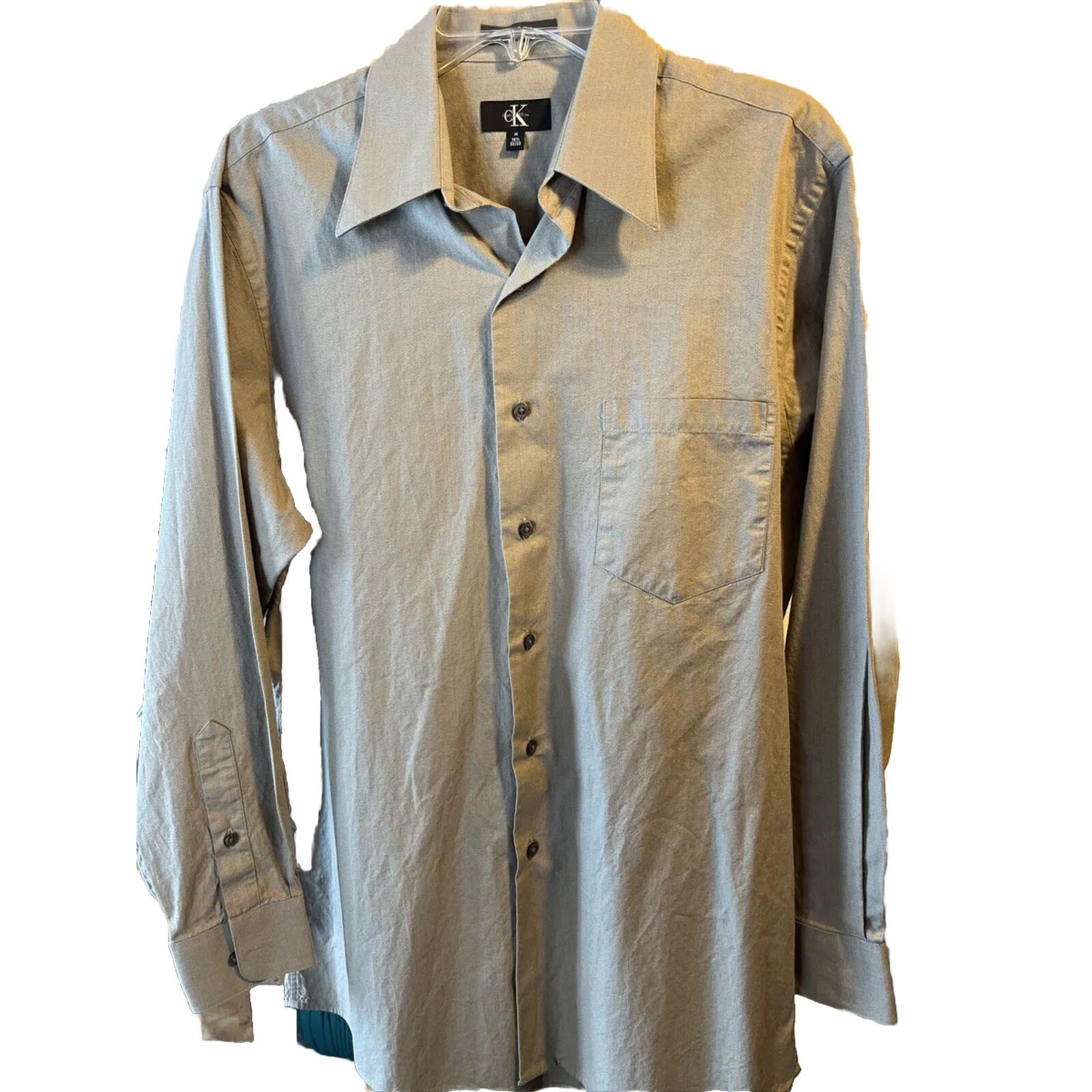 Calvin Klein Calvin Klein Men’s M 15.5 32/33 Brown Khaki LS Cotton Shirt Size US M / EU 48-50 / 2 - 2 Thumbnail
