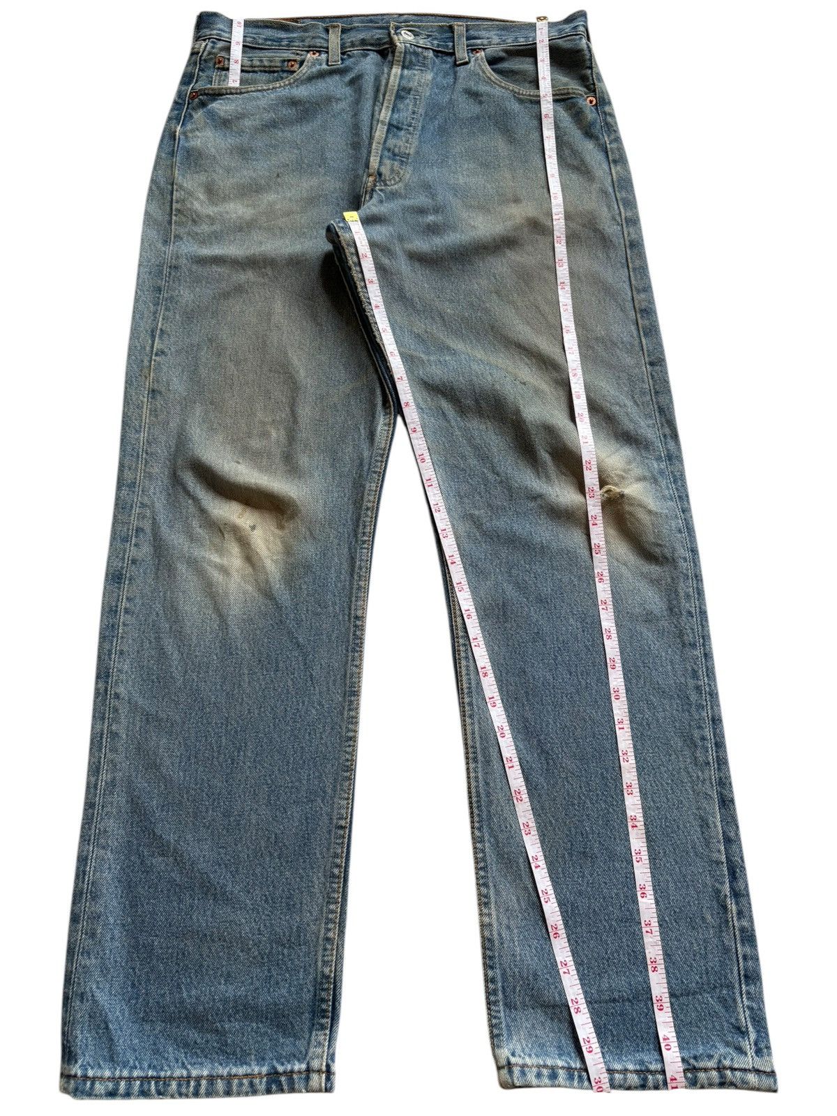 Levi's Vintage 90s Levis 501 UK Mud Wash Distressed Loose Jeans Size US 33 - 12 Thumbnail
