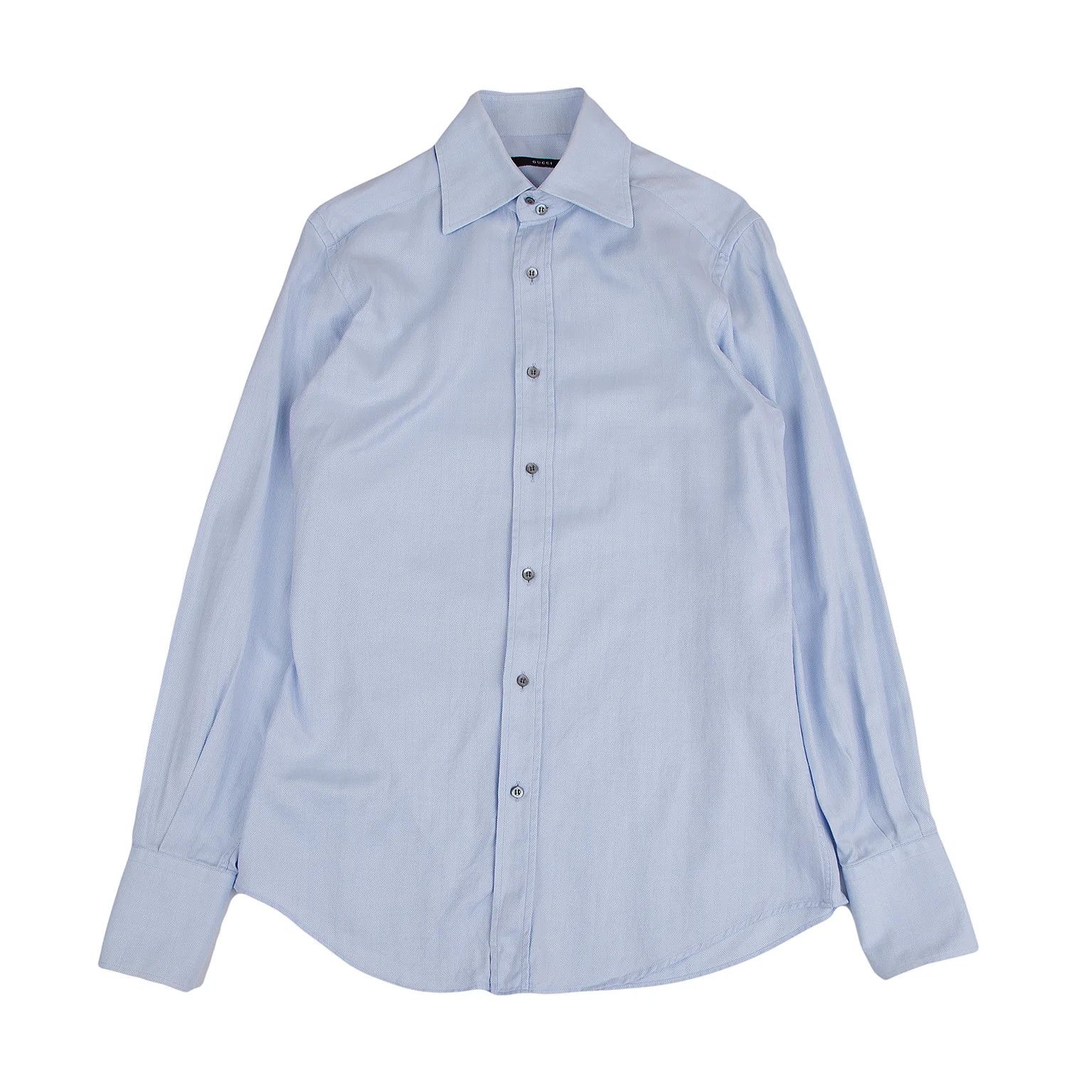 Gucci Cotton Herringbone Shirt in Light Blue Size S Size US S / EU 44-46 / 1 - 1 Thumbnail