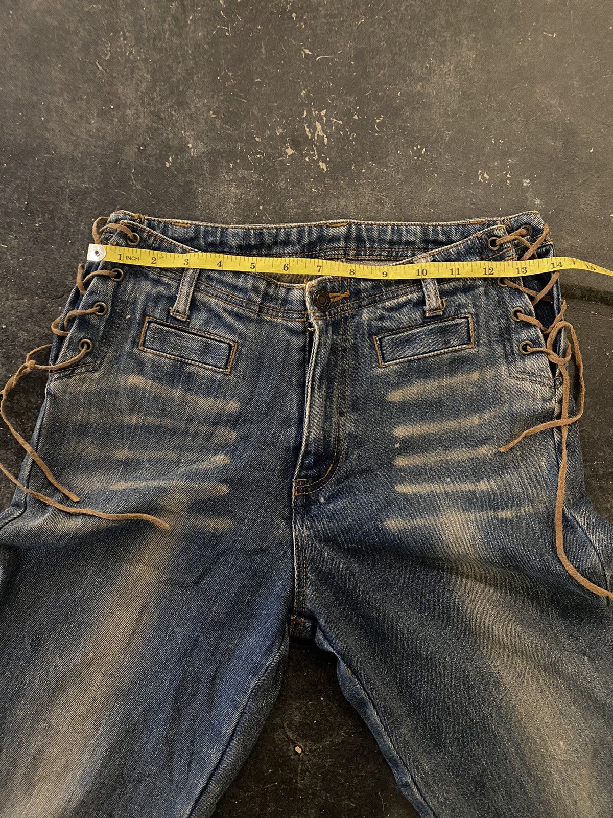 Beauty Beast Y2k lace up bootcut jeans Size US 28 / EU 44 - 8 Thumbnail