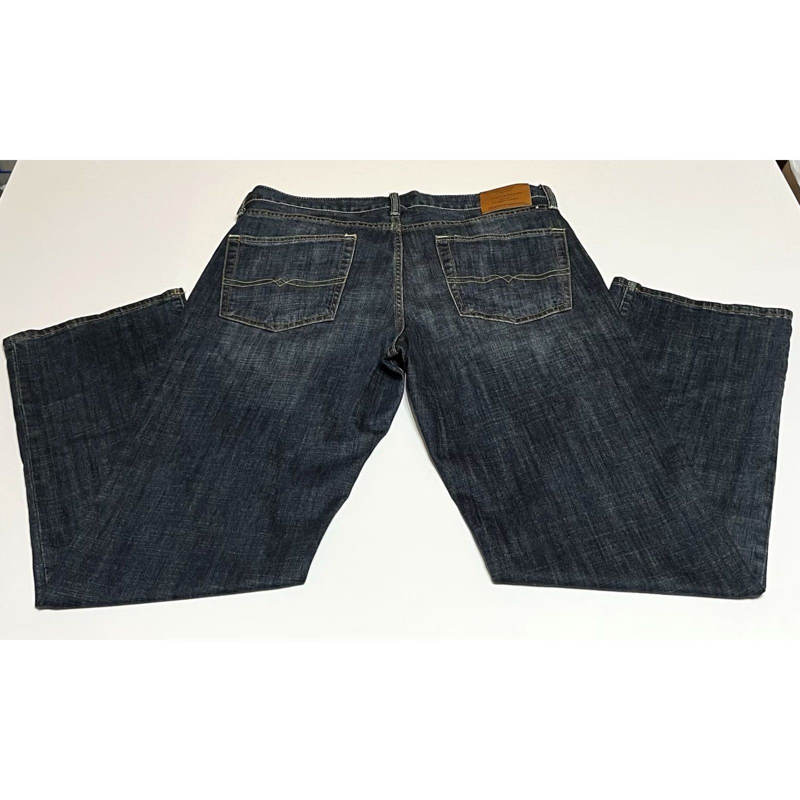 Lucky Brand Lucky Brand 361 Vintage Straight Jeans Mens Dark Wash 38x32 Denim Button Zip 5-Pocket Logo Preppy Classic Regular Blue Cotton Blend Fashion Streetwear Size US 38 / EU 54 - 2 Thumbnail