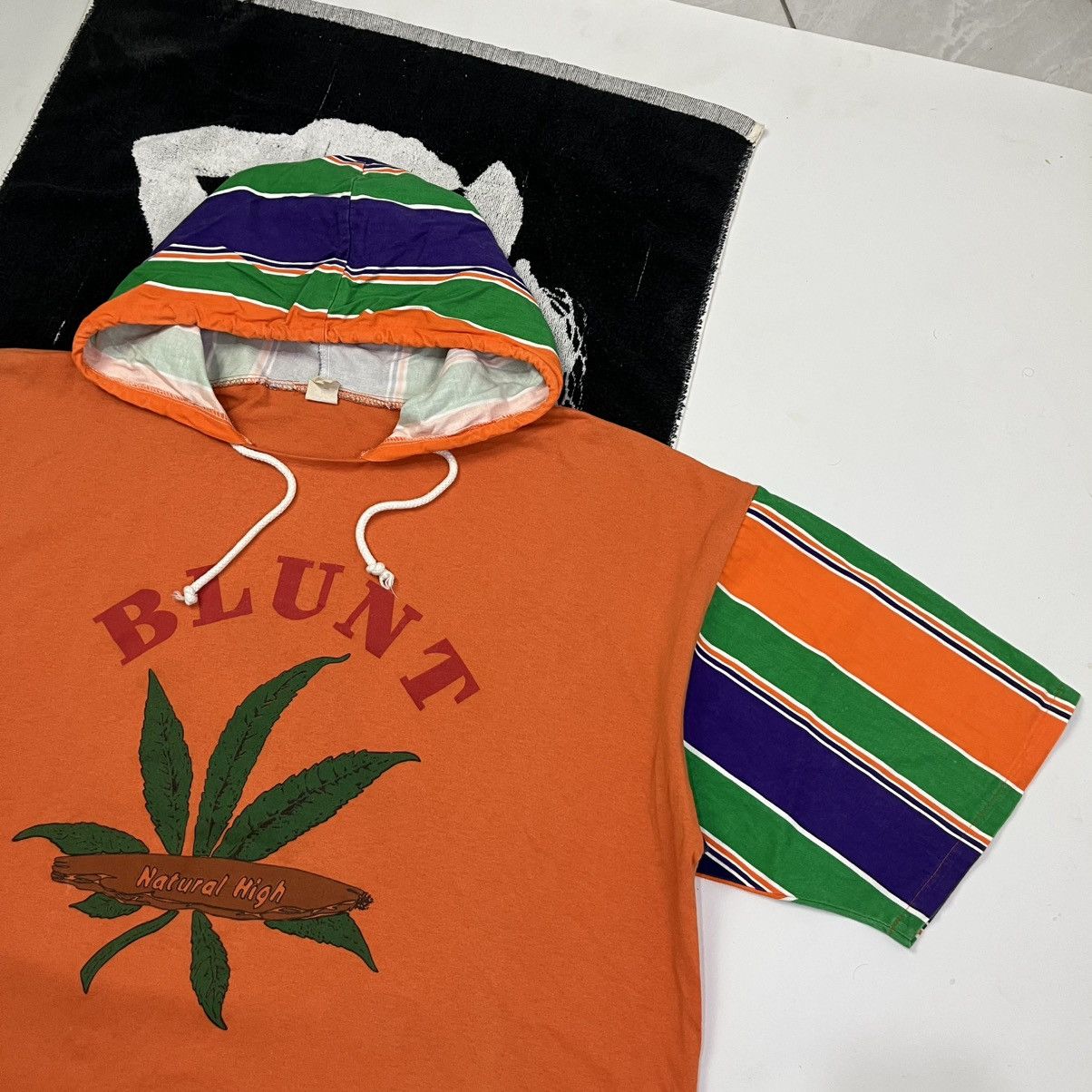 Bob Marley × If Six Was Nine × Vintage 1980s Blunt marijuana Short sleeve hoodie bob marley Size US L / EU 52-54 / 3 - 2 Thumbnail